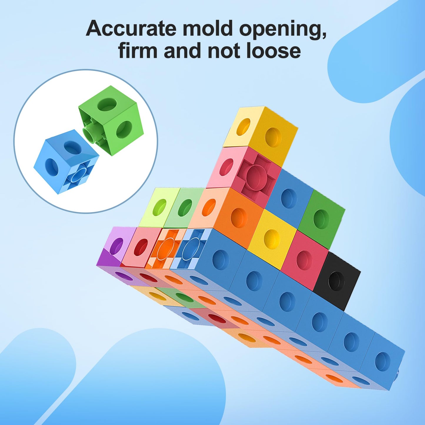 TOMMYHOME Math Linking Cubes with Box 301PCS, Preschool Math Manipulative, Kids Counting Blocks Play Set, Suitable for Learning Educational Supplies in Kindergarten. Great Gift for Boys & Girls (1)
