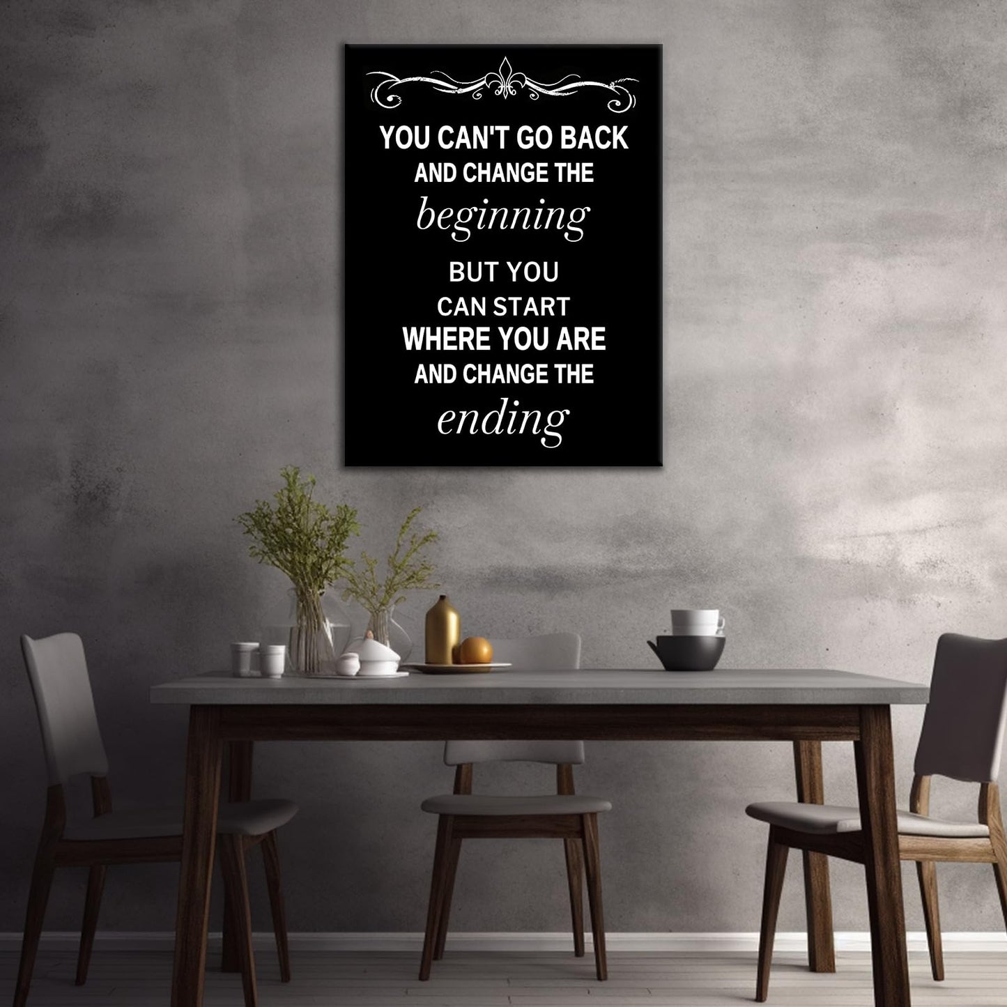 DINGFUN Motivational Office Wall Decor Inspirational Poster Wall Art Inspiring Success Quotes for Home Positive Theme Picture Painting Artwork for Bedroom Workplace Gym Ready to Hang [18''Wx24''H]