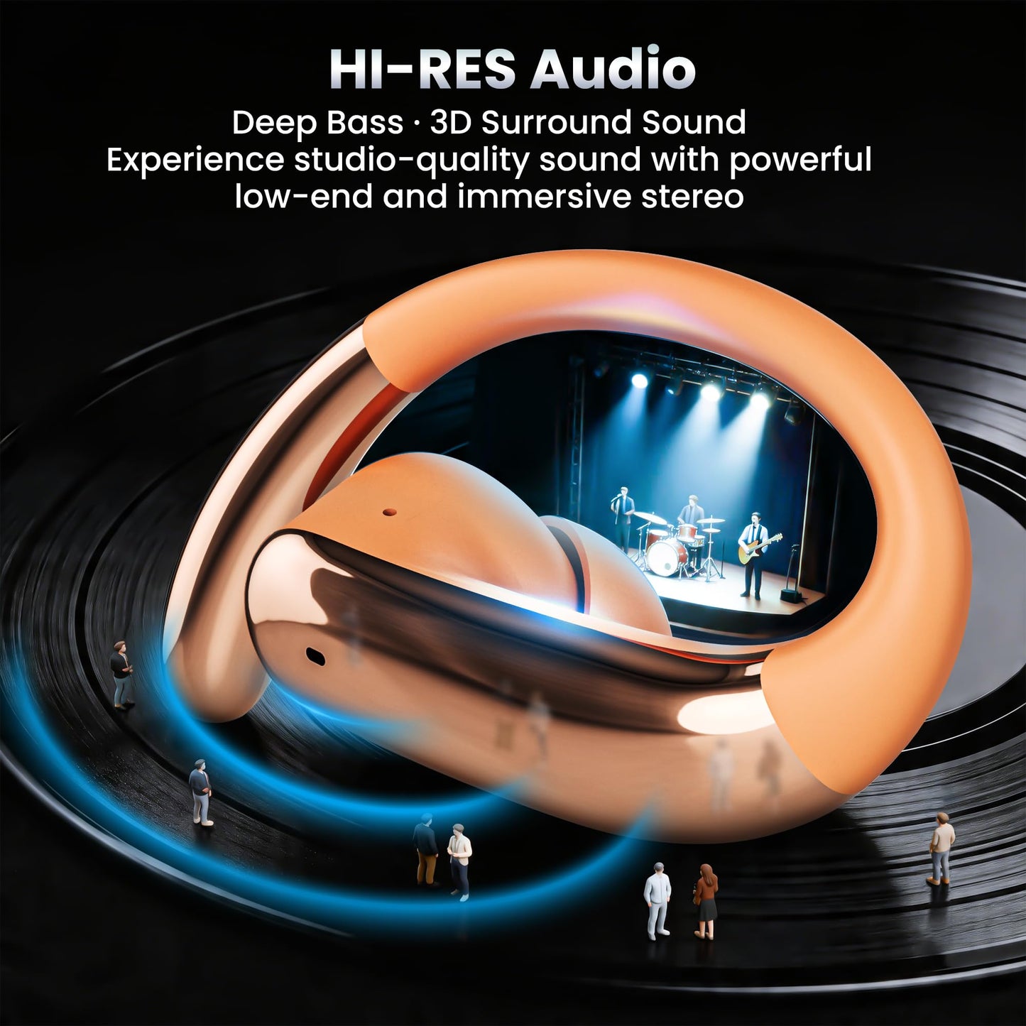 AI Translation Earbuds Real Time 4-in-1 translation headphones 50H Playtime Translating Device Audifonos Traductores Inglés Español Bluetooth 6.0 Headphones for Face-to-Face & Travel Business Orange