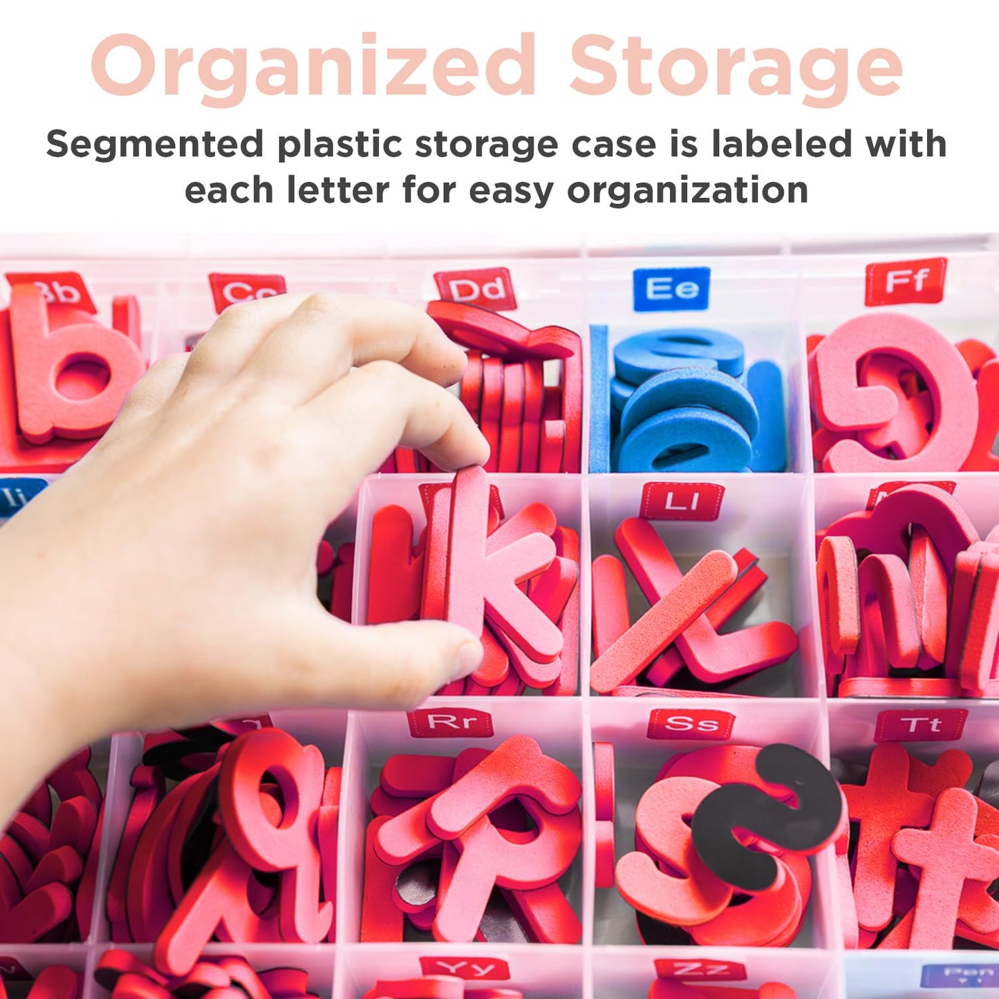Magnetic Foam Letters for Kids - Classroom Alphabet Letters Kit 284 Pcs with CVC Cards - Montessori ABC Board Magnets