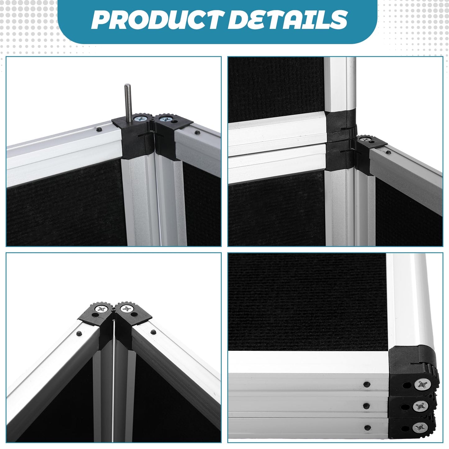 Sherr 3 Panel Trade Show Presentation Board, 72 x 35.3 inches Tri Fold Display Board, Black Single Sided Tabletop Display, Folding Panel for Trade Show Table Top
