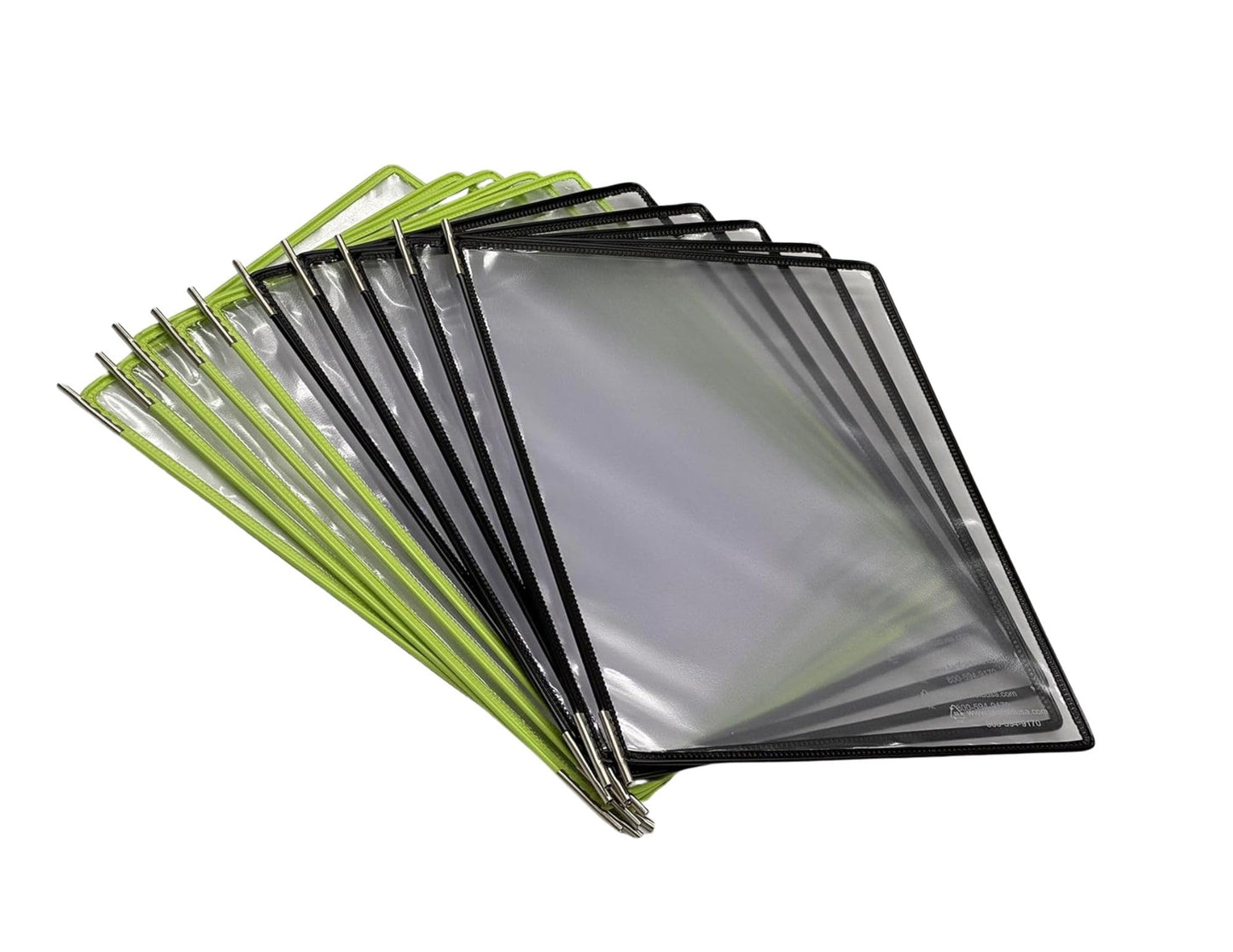 Tarifold Wall Mount Reference System with 10 Double-Sided Green & Black-Framed Display Pockets - 20 Sheet Capacity - Letter-Size (WBL291)