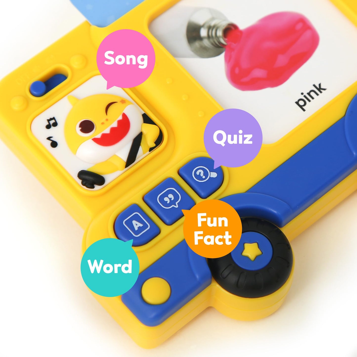 Pinkfong Baby Shark Flash Card Learning Bus – 545 Learning Contents (Words, Sounds, Sentences, Quizzes & Songs), 50 Double-Sided Cards, Interactive Educational Toy for Toddlers 1–3