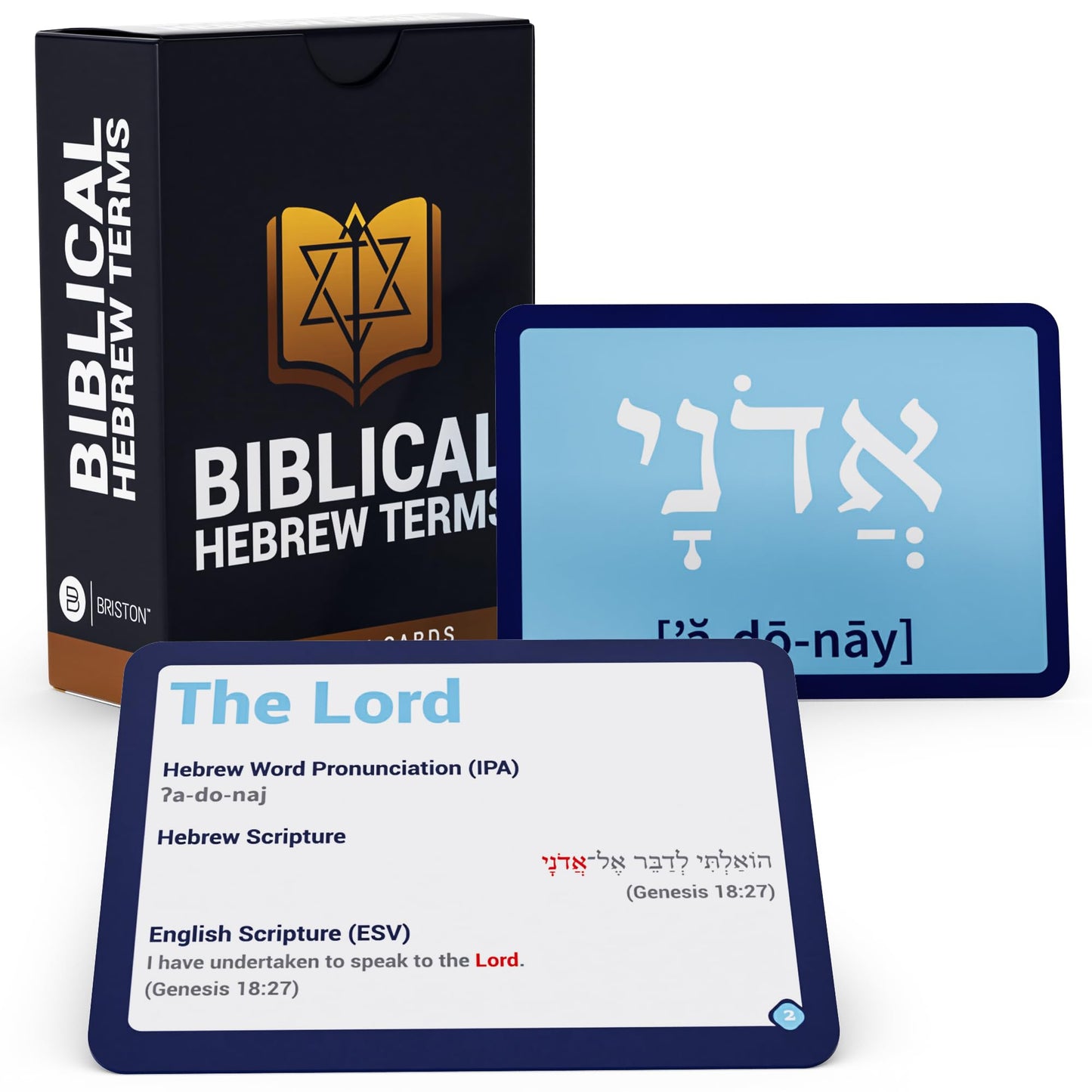 Briston Biblical Hebrew Terms Flashcards – 75 Hebrew Words with English & Scripture Verses – Audio Pronunciations Included – Learn Biblical Hebrew Language & Study Old Testament Vocabulary