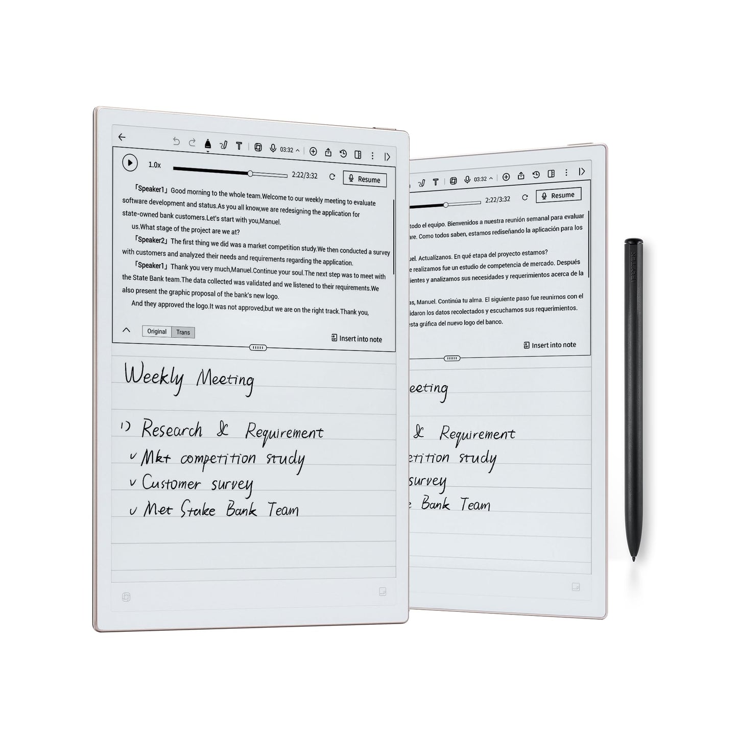 iflytek AINOTE 2 Paper Tablet, 10.65" Electronic Notebook with Pen, 4.2mm Ultrathin Note Taking Tablet Powered by ChatGPT, 15-Language Transcription Support, Google Play Compatible