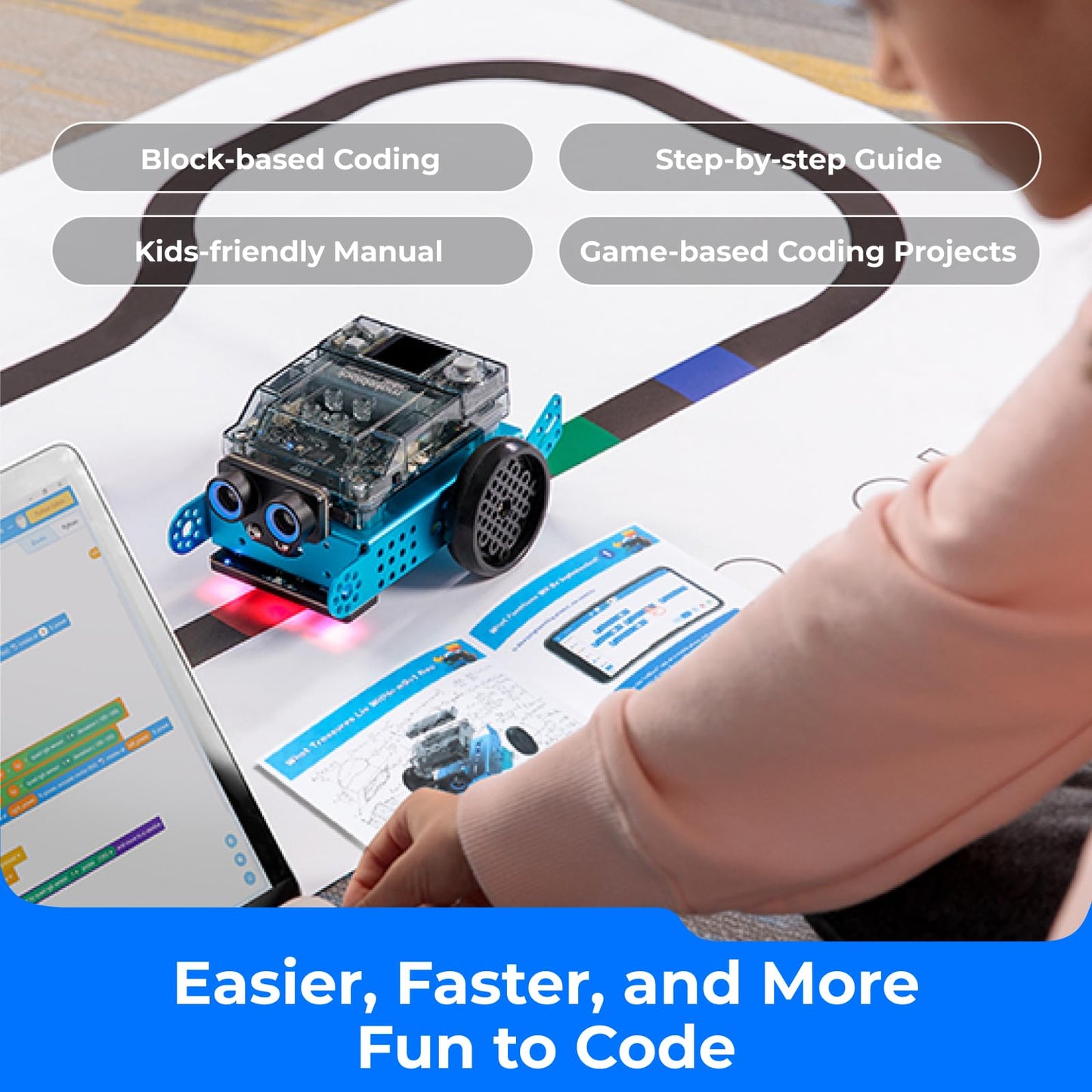 Makeblock mBot2 Coding Robot for Kids, Code Learning Support Scratch & Python Programming, Robotics Kit for Kids Ages 8-14 and up, Building STEM Robot Toys Gifts for Boys Girls