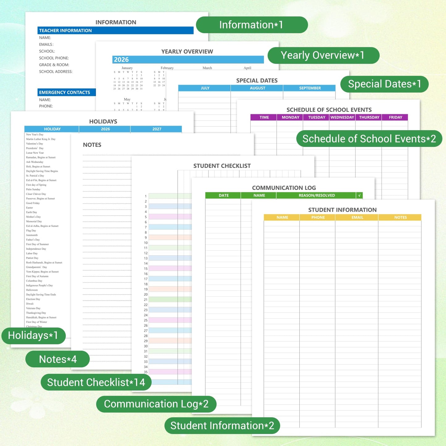 Teacher Planner 2026-2027 Academic Year, Jul.2026 - Jun.2027, 8.5" x 11" Lesson Planner Book for Teachers, Teacher Planners with Colorful Monthly Tabs for Homeschool & Classroom Organization - Tree