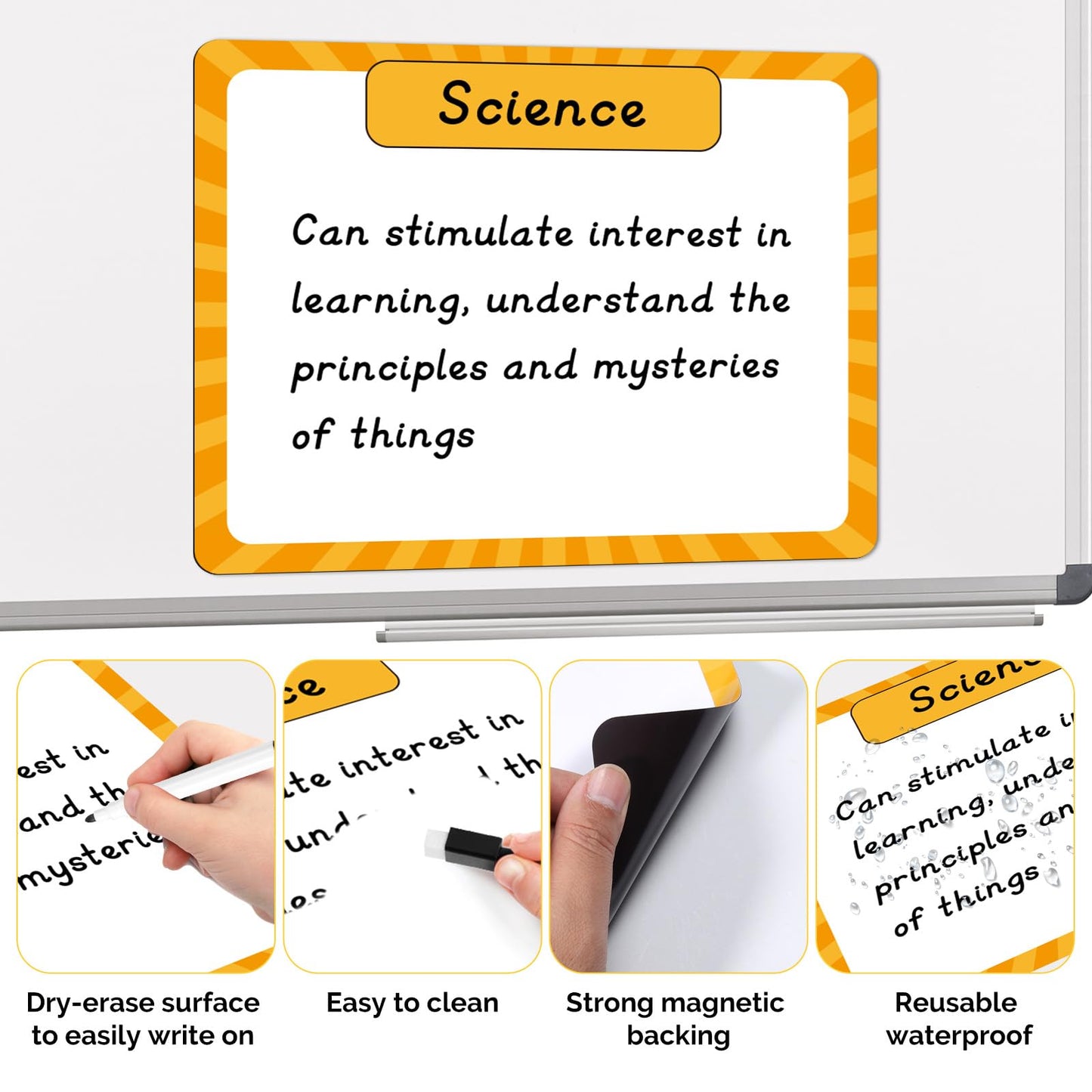 KIKIGOAL Reusable Magnetic Write and Wipe Paper Classroom Organization Chart, Dry Erase Objectives Learning Magnets for Class Whiteboard with 2 Writing Markers, Great for Classroom Goals Targets