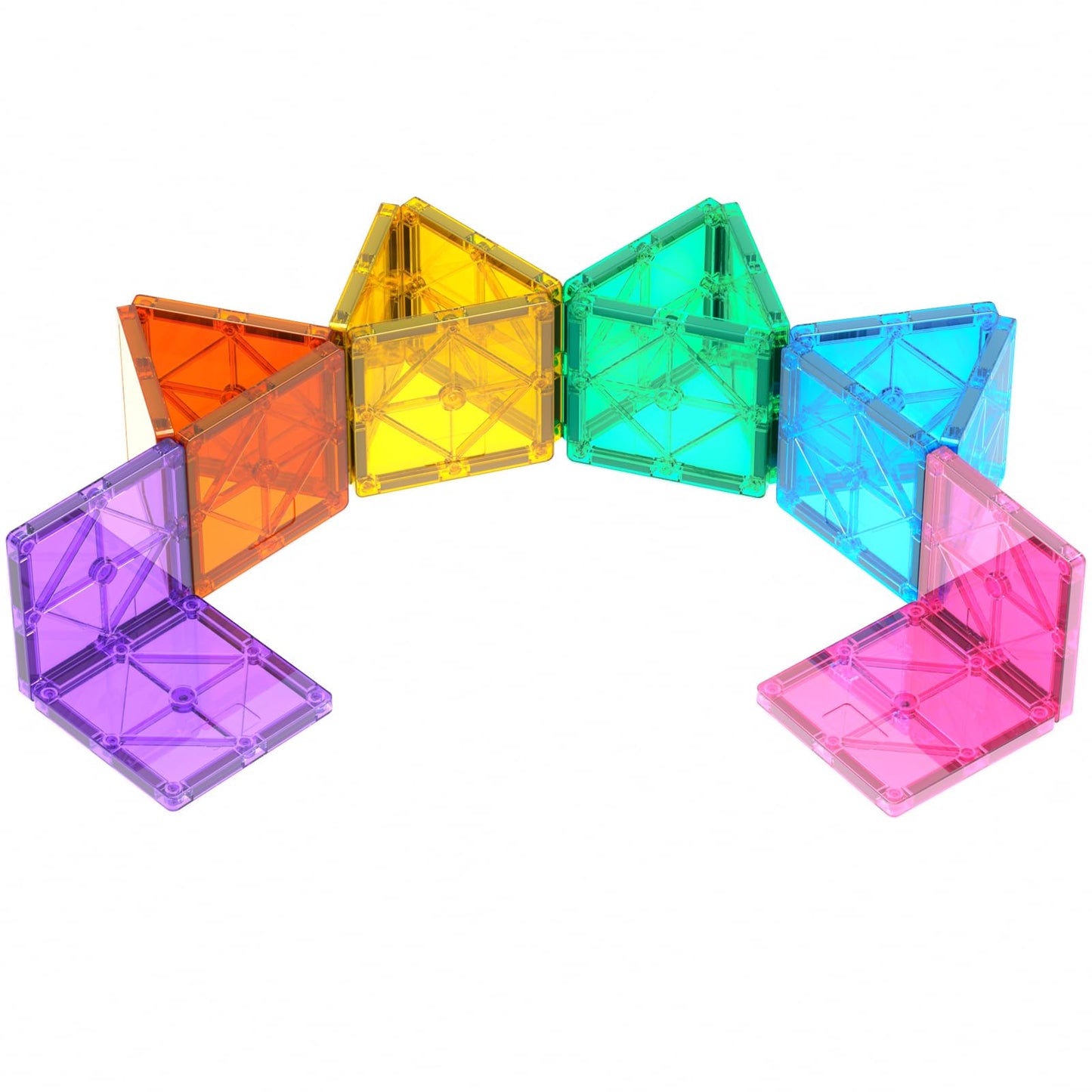 NEOFORMERS 16PCS Square Magnetic Tiles Magnet Expansion Set, Construction Building Blocks, Starter Set for Kids Ages 3+