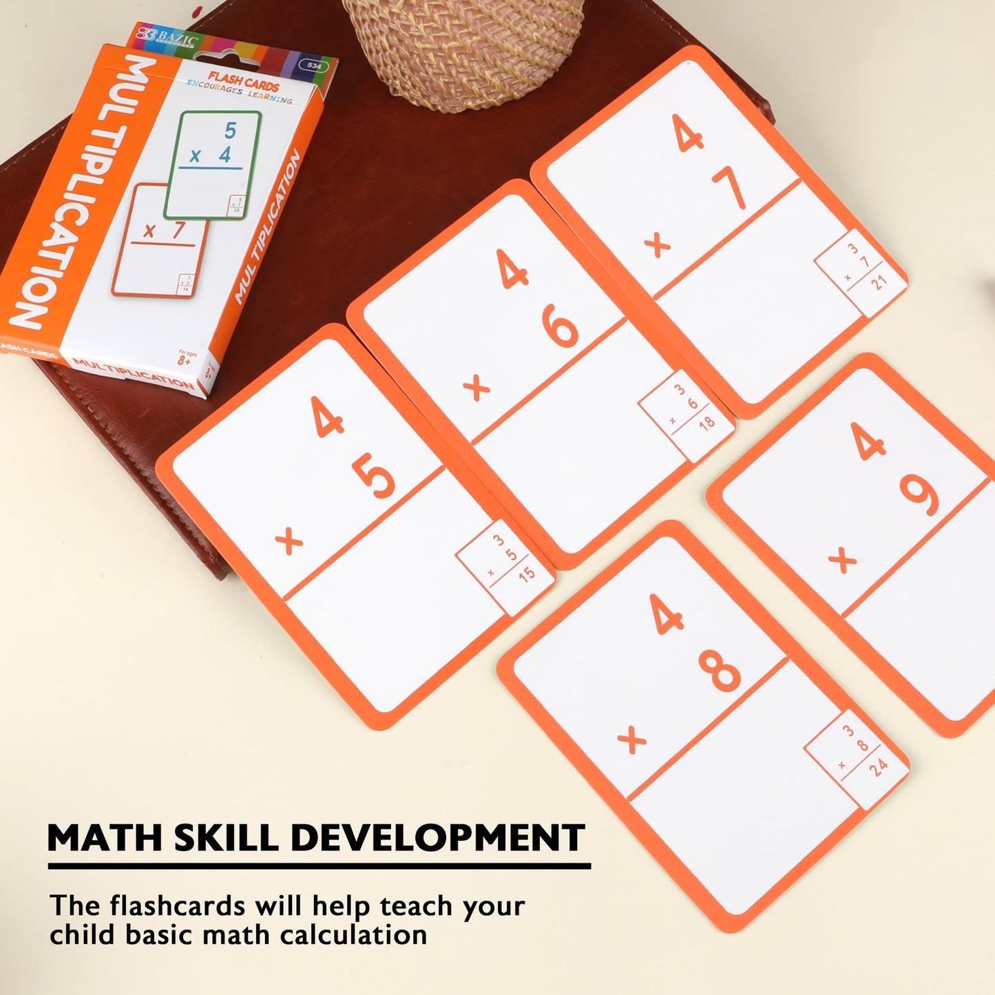 BAZIC Products Multiplication Flash Cards, 36 Cards, Ages 8+, Case of 72