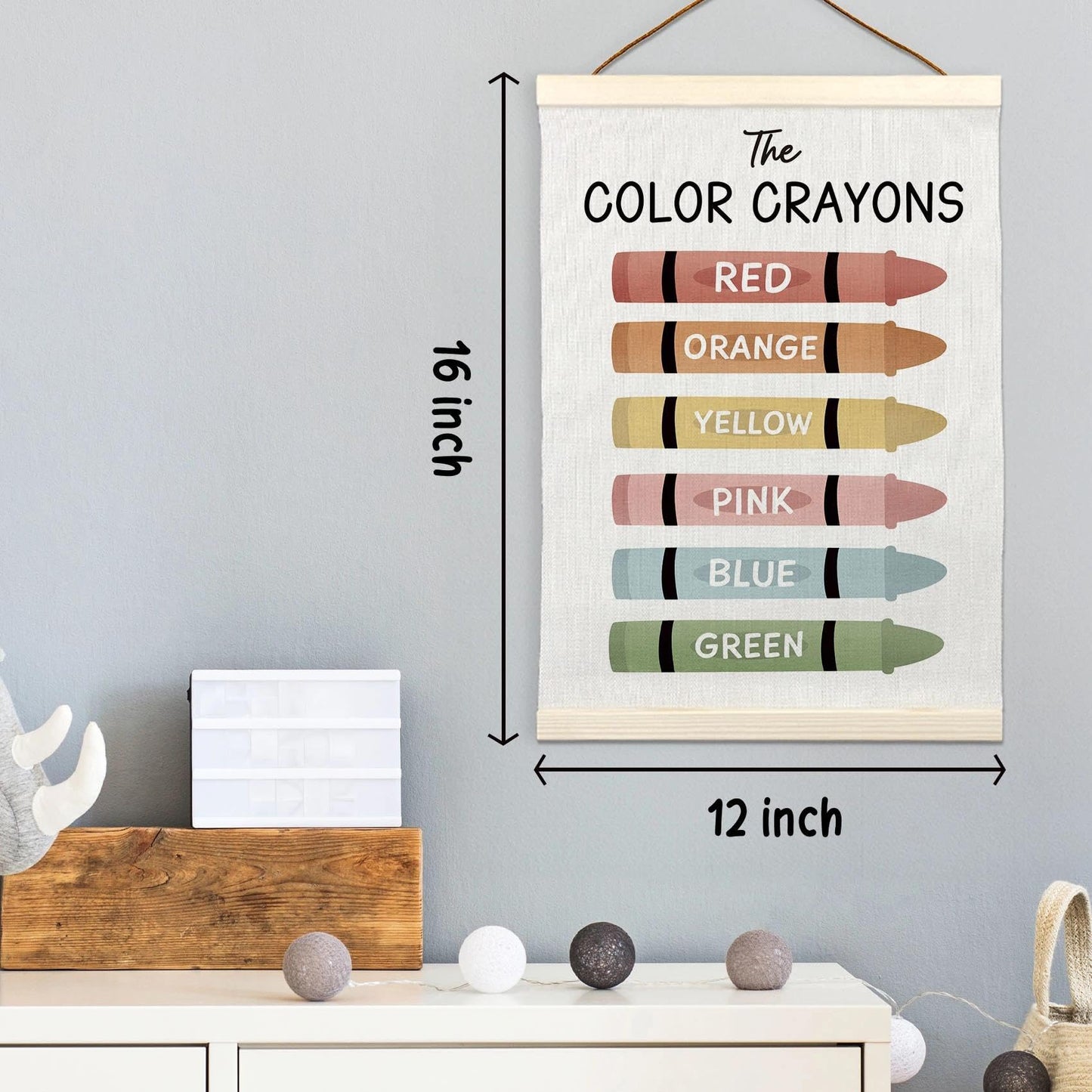 LKETW Boho Classroom Educational Poster Hanger Frame 12x16 Inch, Homeschool Wall Art Posters for Kids Room Bedroom, Preschool Educational Hanging Banner Decor for Classroom Nursery Playroom, Set of 2