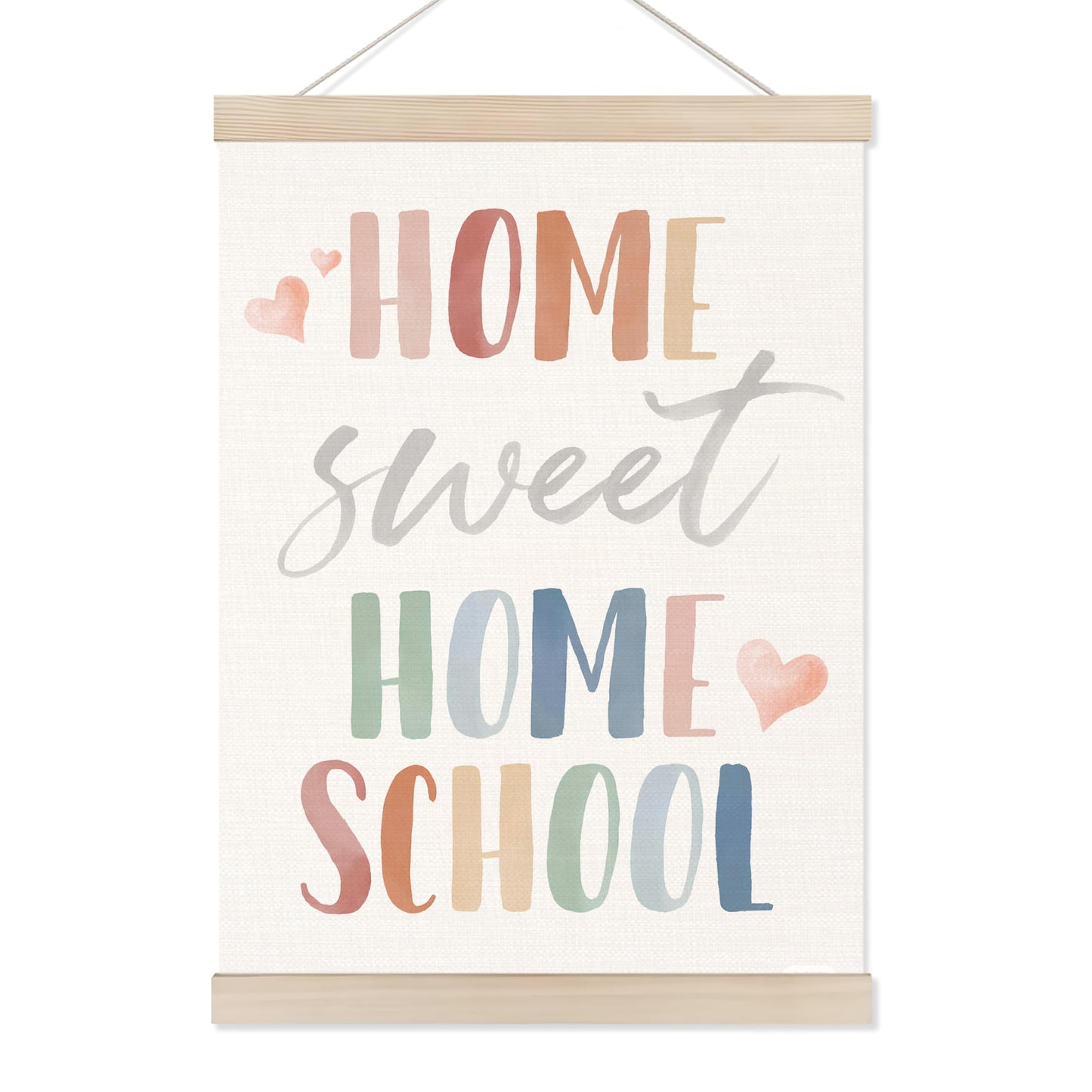 Koesus Home Sweet Homeschool Wall Art Poster Hanger Frame 12x16 Inch, Boho Educational Canvas Pictures Prints Framed Wall Decor for Homeschool Classroom Toddler Kids Room Bedroom Nursery