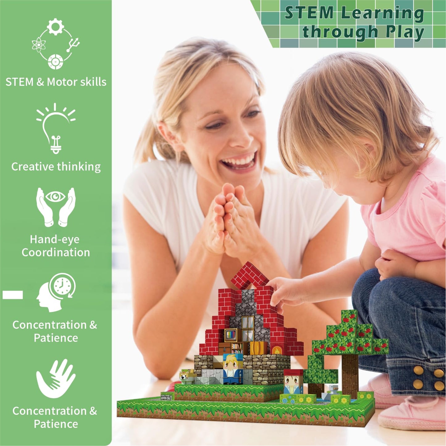 Oryvold 200 PCS Magnetic Blocks - Upgraded STEM Building Toys for Kids Featuring 5 Colorful Animal-Shaped Blocks, Magnetic Tiles for Kids 3+ Boys and Girls Christmas Birthday Gifts