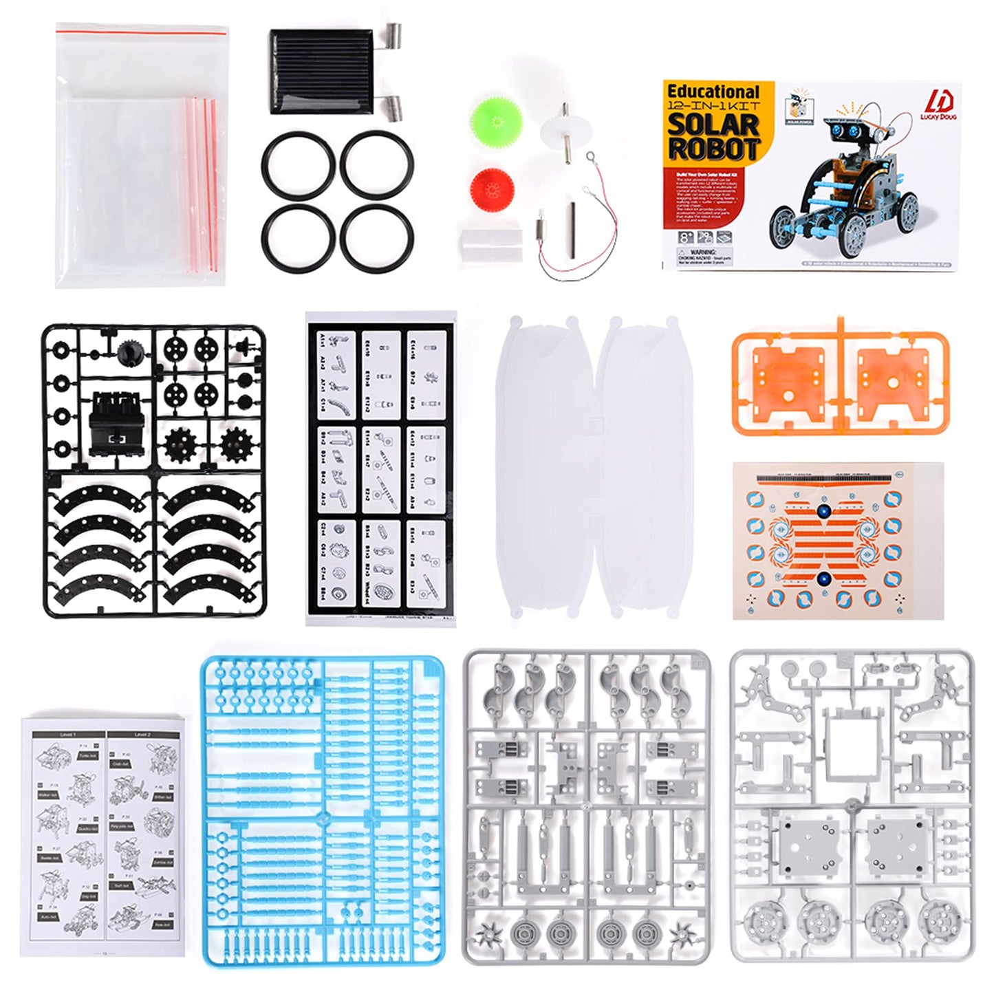 Lucky Doug Solar Power Robot Building Kits Toys for Boys Girls Ages 8-13, STEM Kit Gifts for Kids 8 9 10 11 12 13 Years, DIY Educational Science Building Robotic Set Gifts for Teenagers