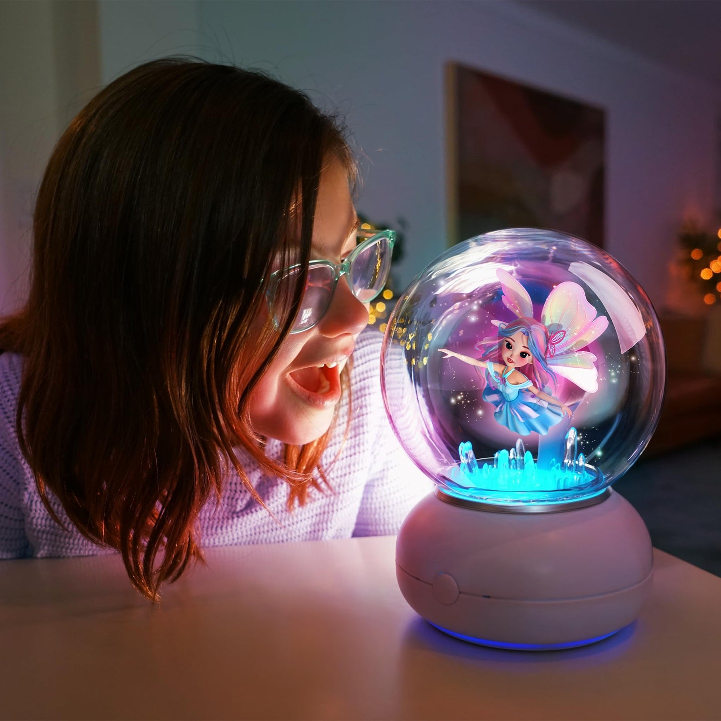 Imagix Crystal Ball – AI-Powered Interactive Hologram Companion for Kids Ages 5+ | Talking 3D Fairy & Dragon Toy with Stories, Games, Learning Help & Voice Interaction