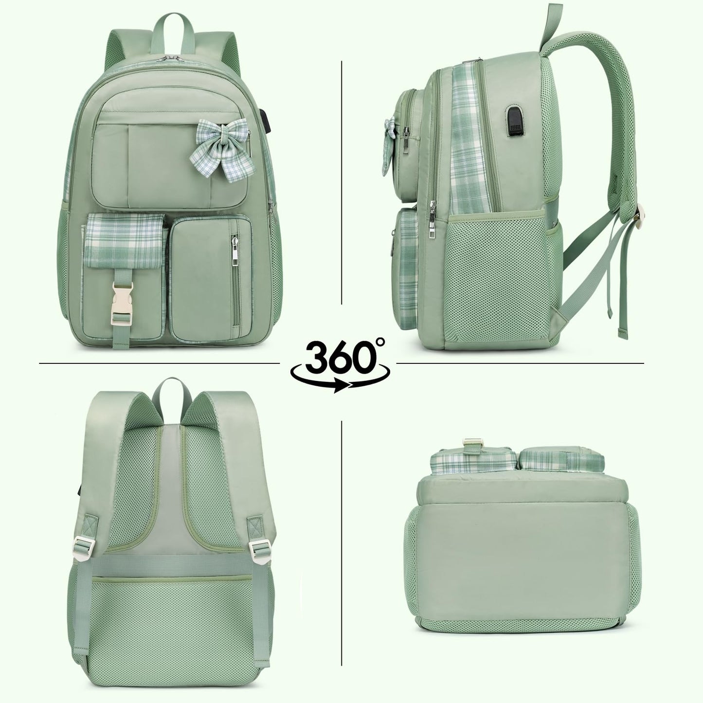 Bagsupra School Backpack Bookbag for Teen Girls,Cute Schoolbag Women for Middle High School College Student