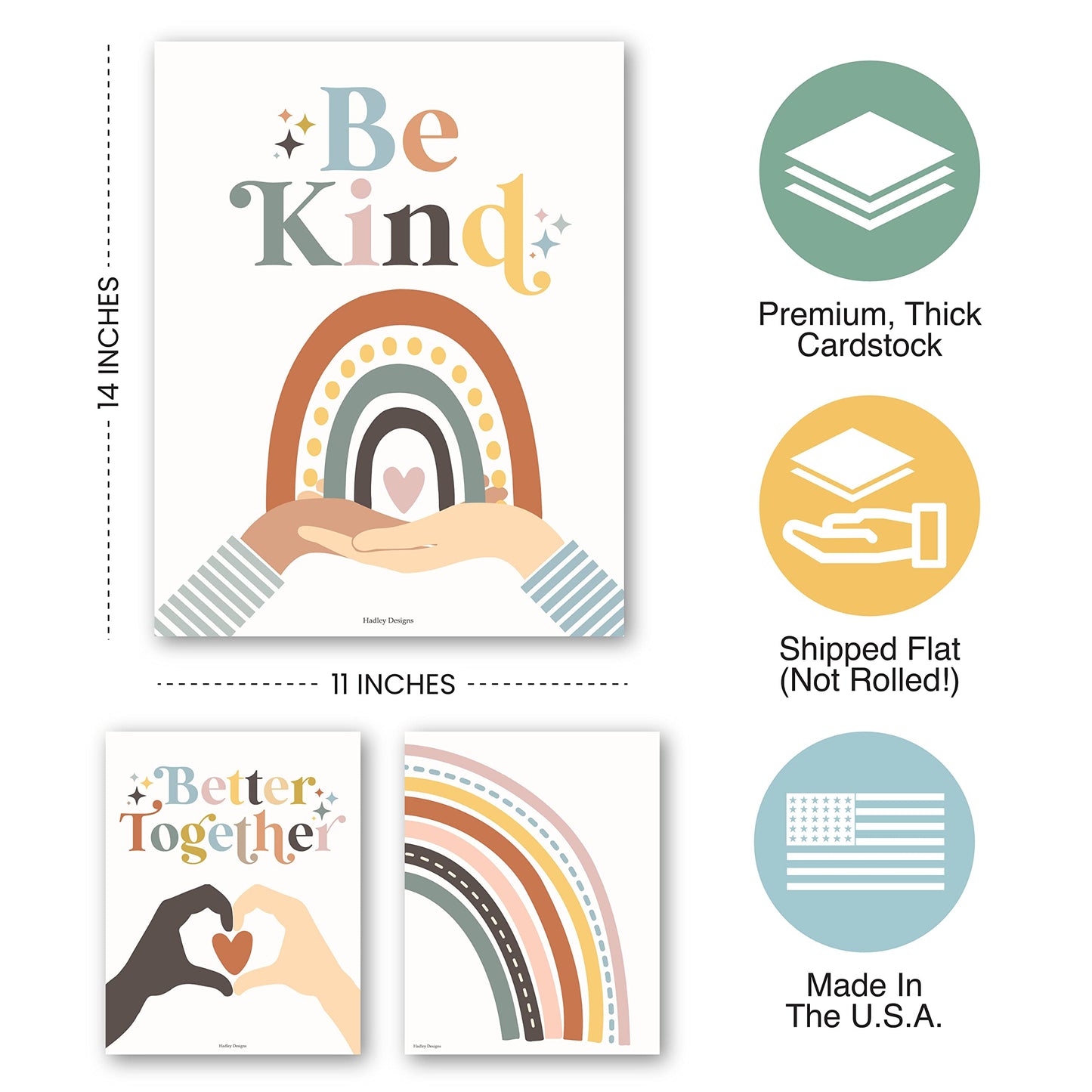 Hadley Designs Diversity Posters For Classroom Elementary –6 Inclusive Everyone Is Welcome Classroom Decor, Safe Space Sign Preschool Kindness Posters For Classrooms, Boho Multicultural Poster
