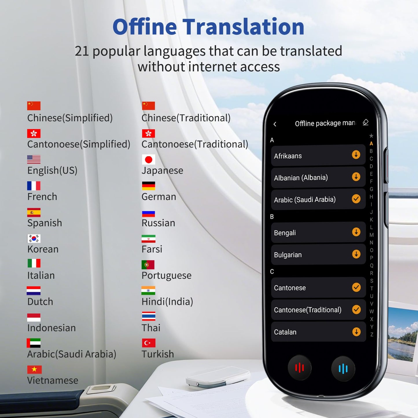 Ai Language Translator Device No WiFi Needed, Upgraded ChatGPT Translator, 150+ Languages Instant Two Way Translator Device, Offline/Recording/Photo/Voice Translatio for Business Learning