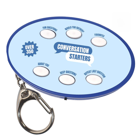 350+ Electronic Conversation Starters Keychain - Audio Ice Breaker Game with 350+ Questions - 5 Categories: Fun, Would You Rather, Deep Questions - Portable Family Conversation Cards & Table Topics