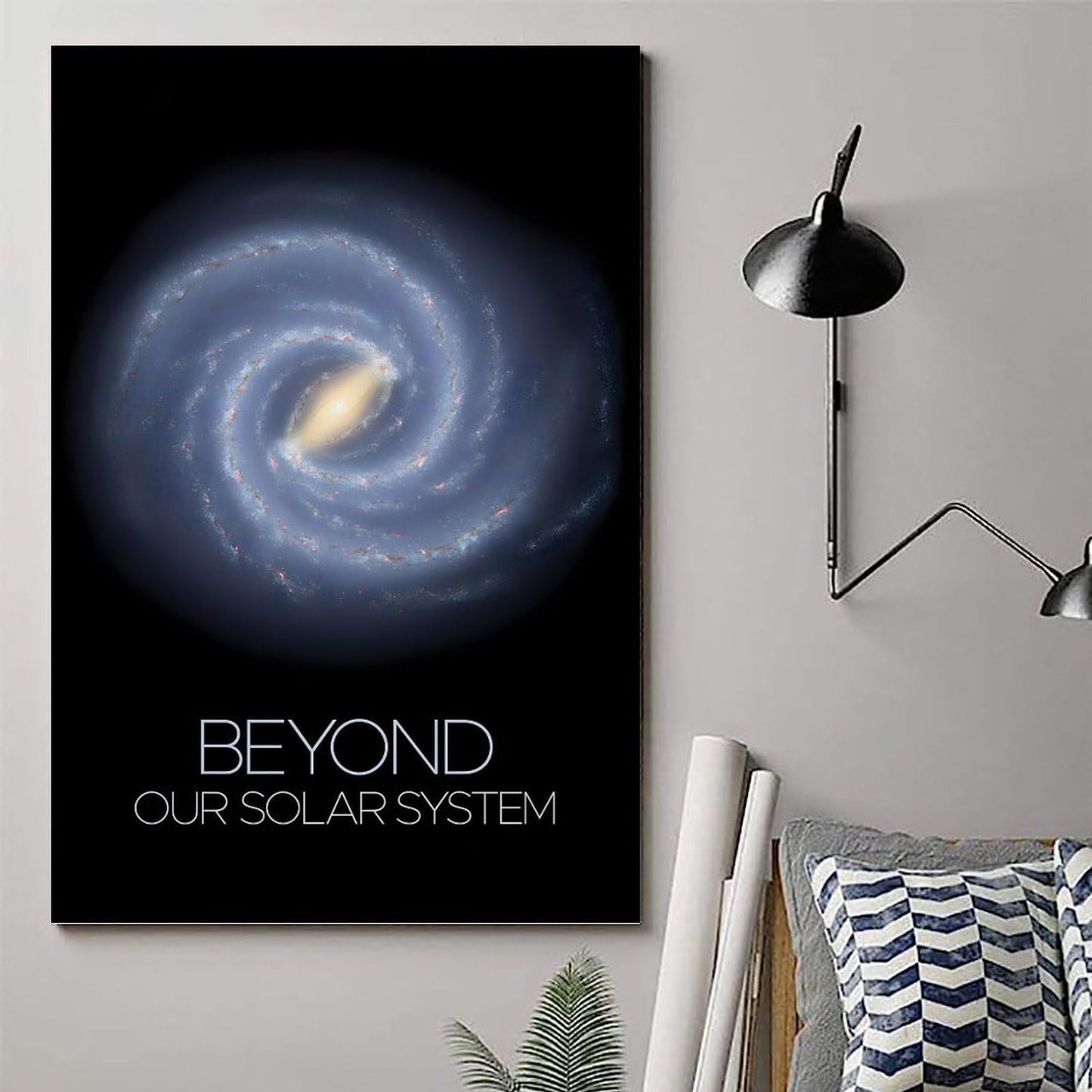 Milky Way Galaxy Wall Art 16x24 Inch Unframed– Spiral Galaxy Astronomy Poster Print, Space Science Decor for Classroom, Kids Room, Home Office, Science Gift for Students & Teachers