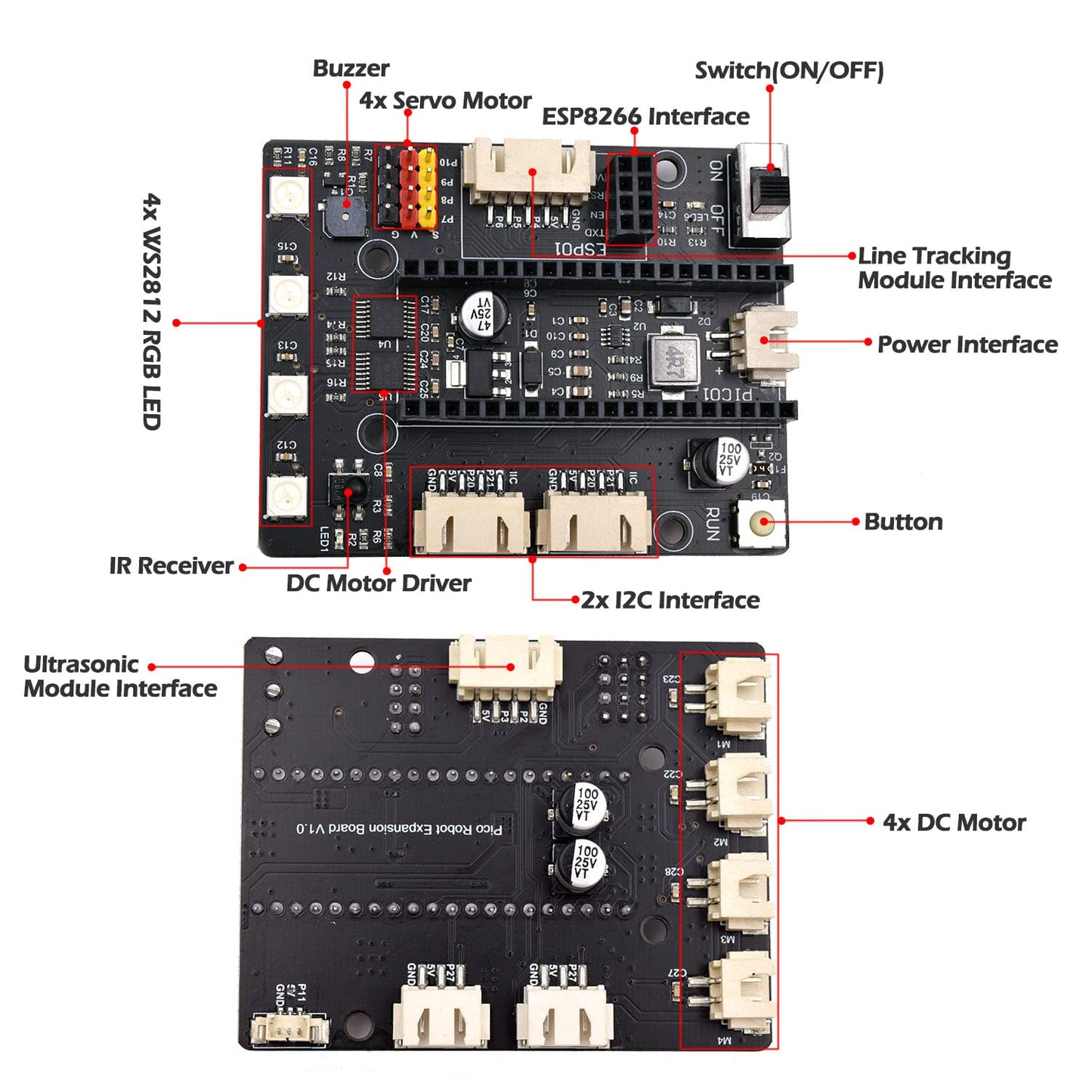 Adeept Smart Car Kit Compatible with Raspberry Pi Pico, Line Tracking, Obstacle Avoidance, Colorful Light, DIY STEM IR Remote Controlled Educational Robot Car Kit with MicroPython Code and Tutorials