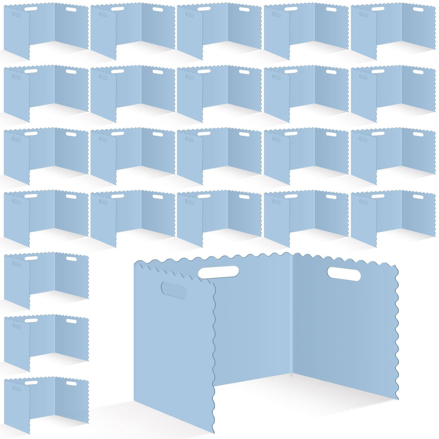 Whaline 24 Pcs Student Desk Privacy Boards Blue Classroom Desk Divider Shield Privacy Panel Folders Screen Partition for School Teacher Student Test Supplies