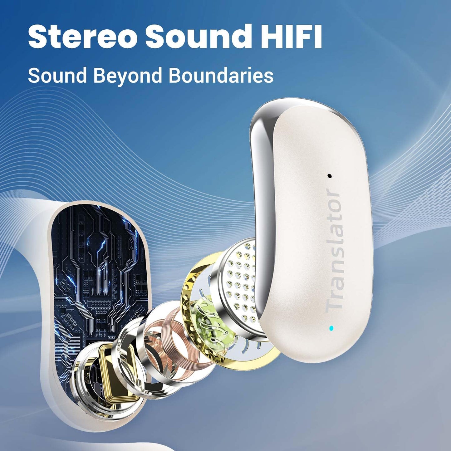 ANFIER AI Translator Earbuds Offline Translation Earbuds Real-Time Two-Way 144 Languages & Accents Bluetooth AI OWS Translating Earbuds for Travel Business Learning (AF56 Beige Online)