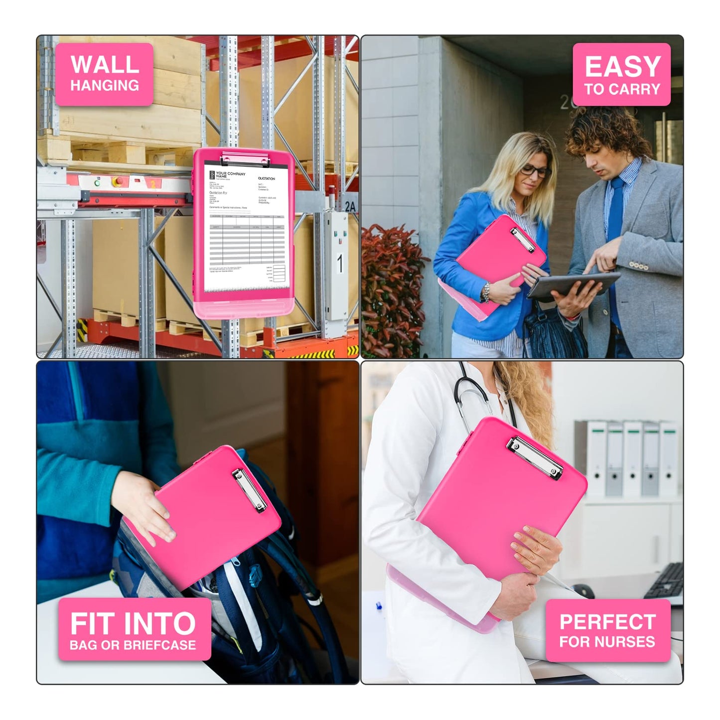 Sooez Clipboards with Storage, High Capacity Clip Boards 8.5x11 with Storage, Heavy Duty Nursing Clipboard Folder, Plastic Clipboard with Pen Holder for Women Teachers Work, School & Office Supplies