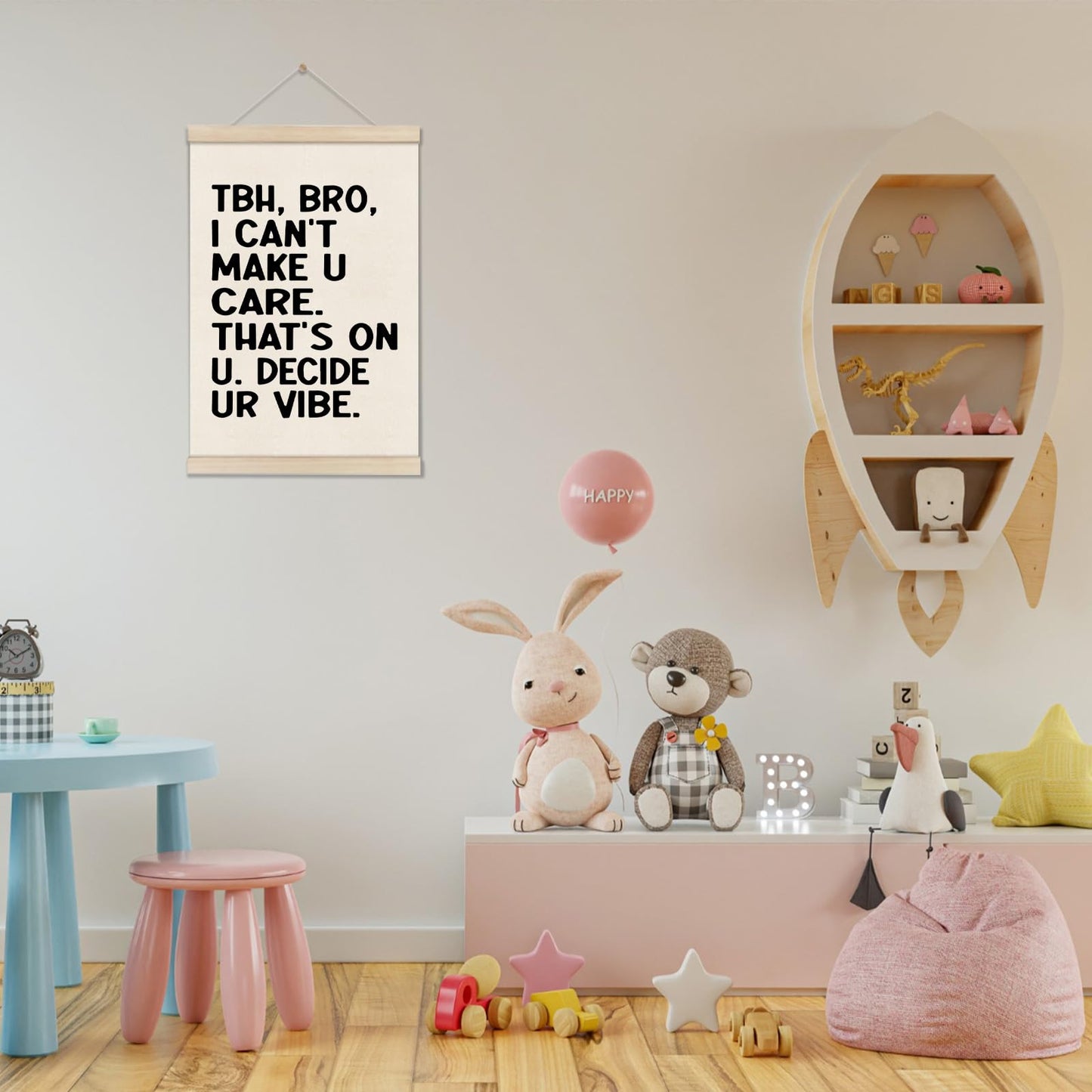 DOI-LANEE Funny Classroom Posters Hanger Frame, Math Classroom Must Haves Canvas Wall Decor, Homeschool Decor, High School Gifts for English Teachers Students Teen Boys Girls 16x12 Inch