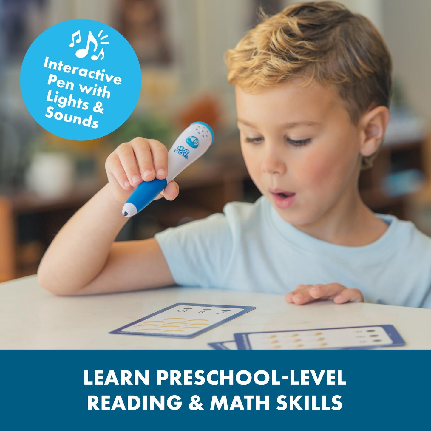 Educational Insights Hot Dots Preschool Prep Set – Toddler ABC Flash Cards with Interactive Pen, Preschool Learning Activities, Reading & Math Workbooks, Learn to Read for Kids ages 4+