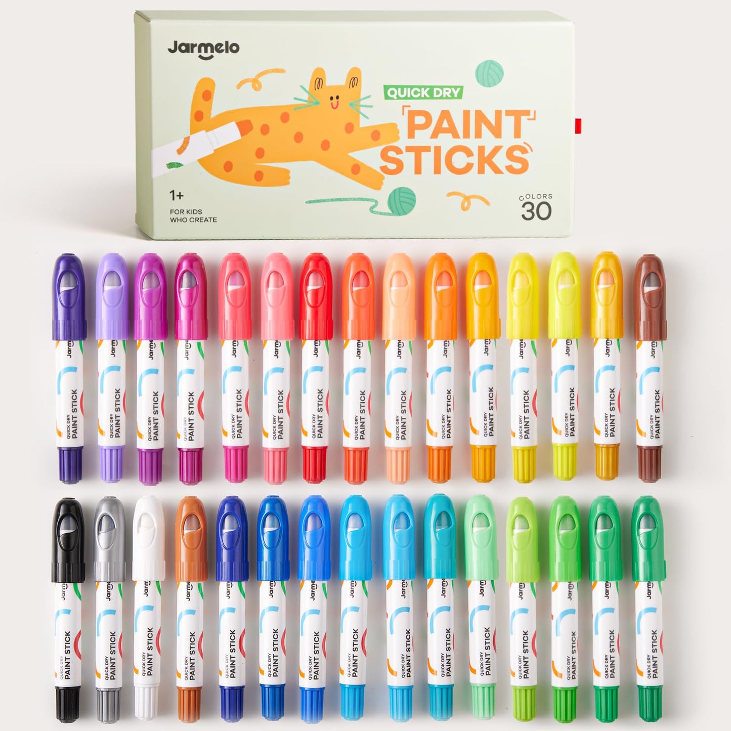 Tempera Paint Sticks, 30 Colors Jumbo Paint Sticks for Kids, Washable, Quick Drying, Non-Toxic, Toddler Art Supplies for Paper Stone Wood Canvas, Easter Gifts for Kids