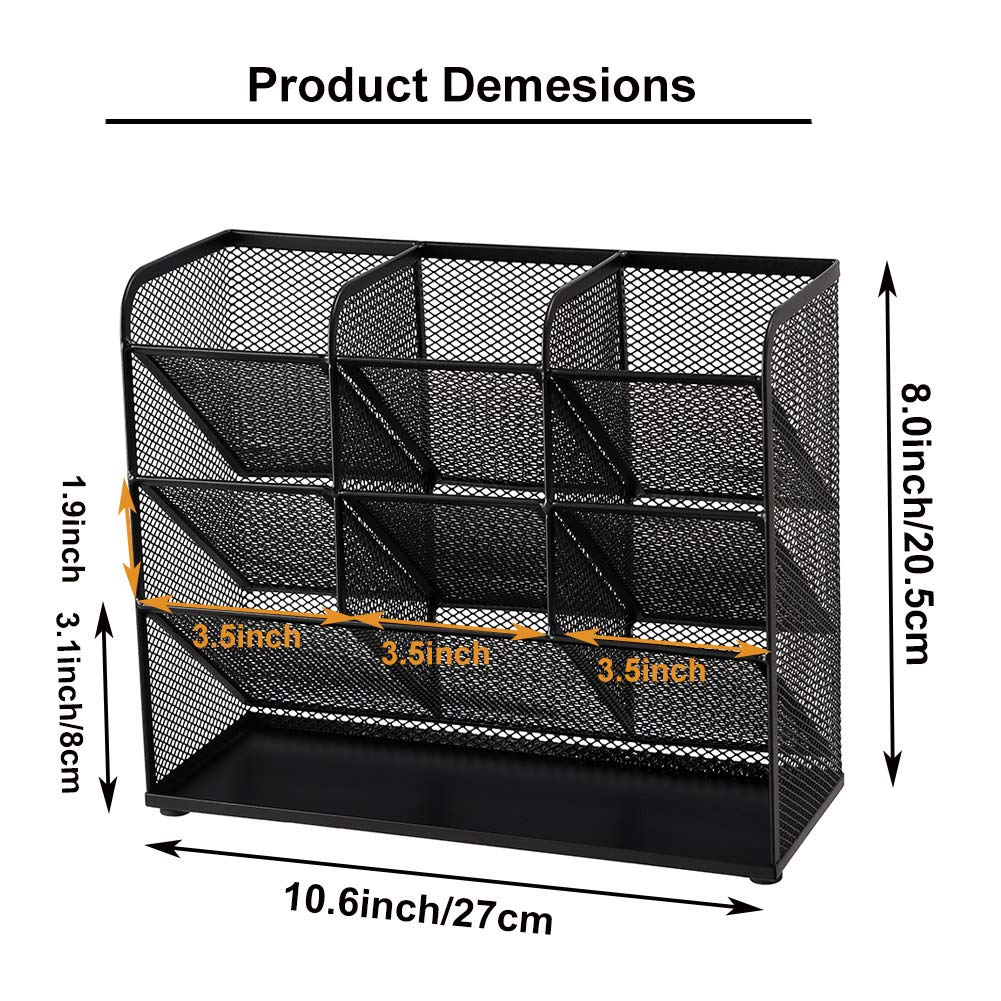 Marbrasse Mesh Desk Organizer, Multi-Functional Pen Holder, Desktop Stationary Organizer, Storage Rack for School Home Office Art Supplies (Mesh Pen Holder)