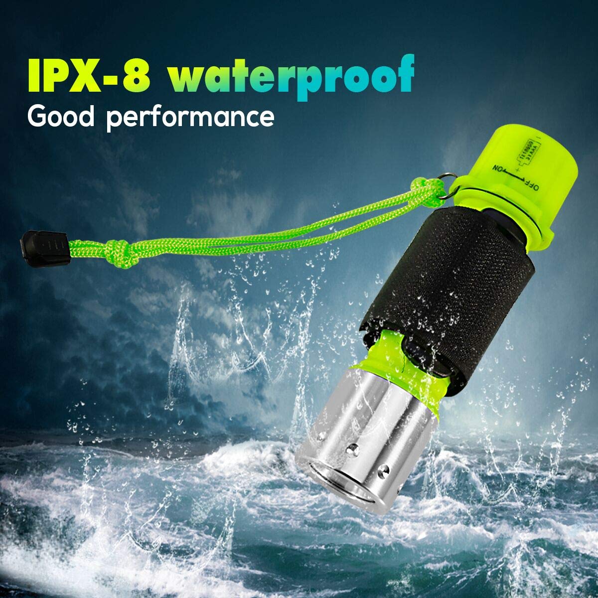 BlueFire Diving Flashlight 1100 Lumen Waterproof Scuba Light Green (1-Pack) Model LMN56-BF-2-123