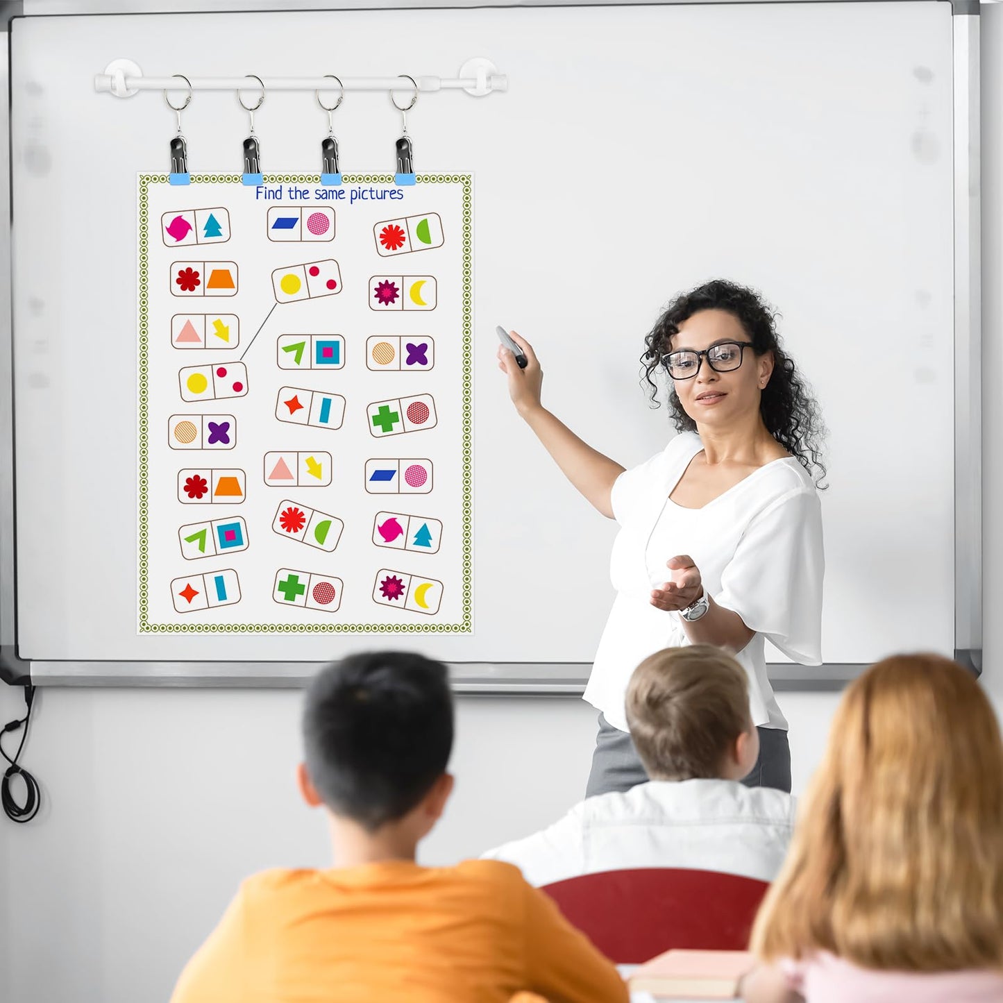 Briwooody 1 Set 16-27 Inches Adjustable Magnetic Calendar Holder Set for Wall Anchor Chart Dates Cards Holder Calendar Bulletin Board for Classroom Whiteboard Home Decoration Supplies