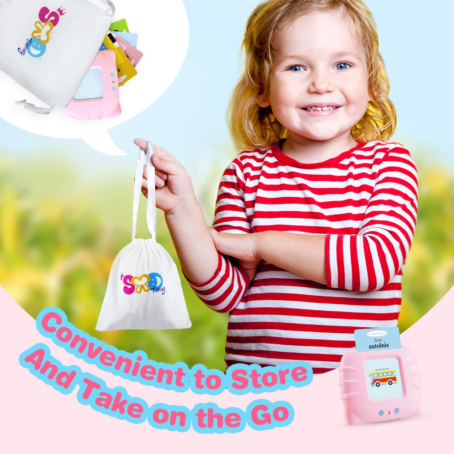 TimingSXD 161 Cards Spanish Flash Cards for Kids,Bilingual Flash Cards for Toddler/Beginning - ABC,Numbers,Colors,Shapes Español/English Talking Flash Cards for Preschool,Kindergarten,Ages 1-8