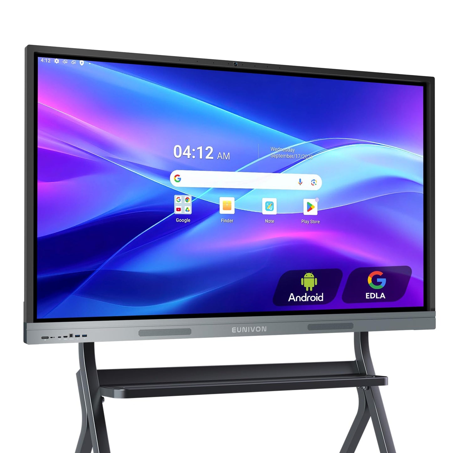 EUNIVON Smart Board 55" 4K Interactive Whiteboard Google EDLA-Certified for Classroom Office Home School, OTA Software Updates 8GB RAM + 128GB Storage