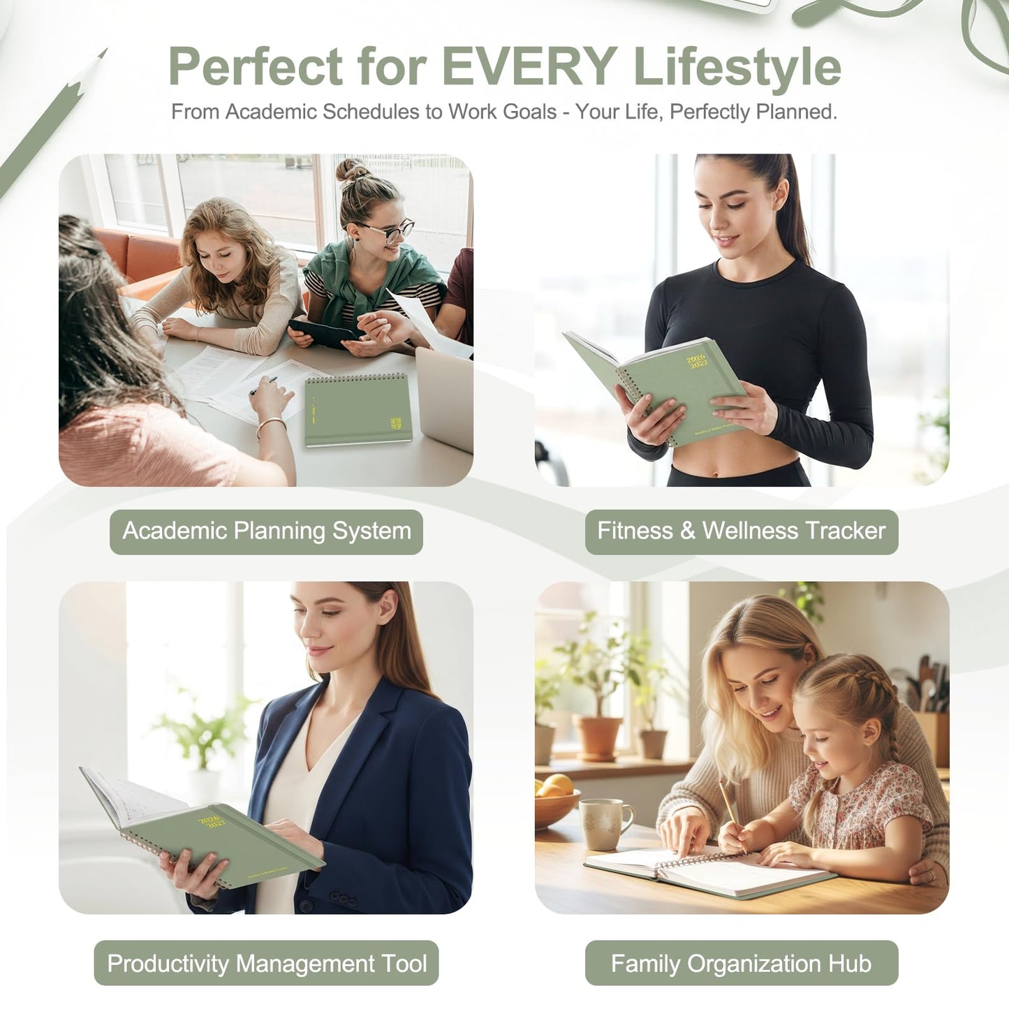 Planner 2026-2027, Weekly and Monthly Academic Planner, July 2026 - June 2027, Hardcover Calendar Agenda Book for School Year Planning, School Supplies for Teacher and Student, Letter Size(8.5'' x 11'')