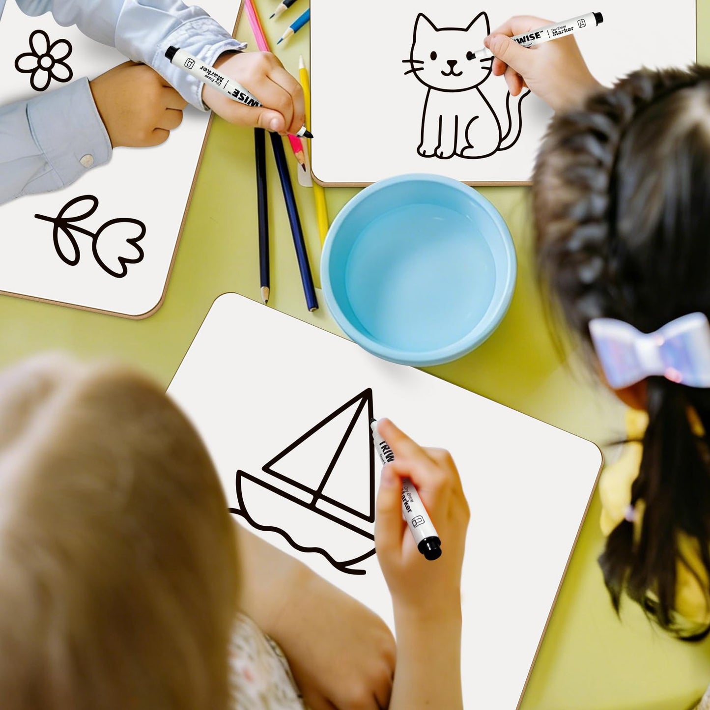 12 Pack Portable White Board 9"x12", Small Whiteboard for Students, Dry Erase Whiteboards Double-Sided Lapboard, White Boards Easy to Clean, Dry Erase Board for Kids Classroom (12 Pack)
