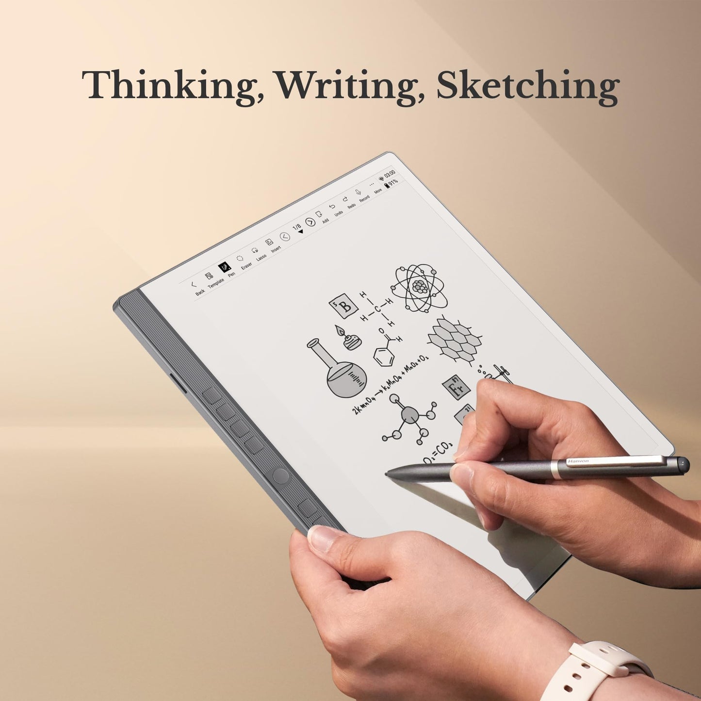 Penstar eNote 2 – The Whitest Paper Tablet | 10.3” 300 PPI Pen-Only Screen E-Ink Writing Tablet, Digital Notebook Includes Folio Cover & Two B5 Pens