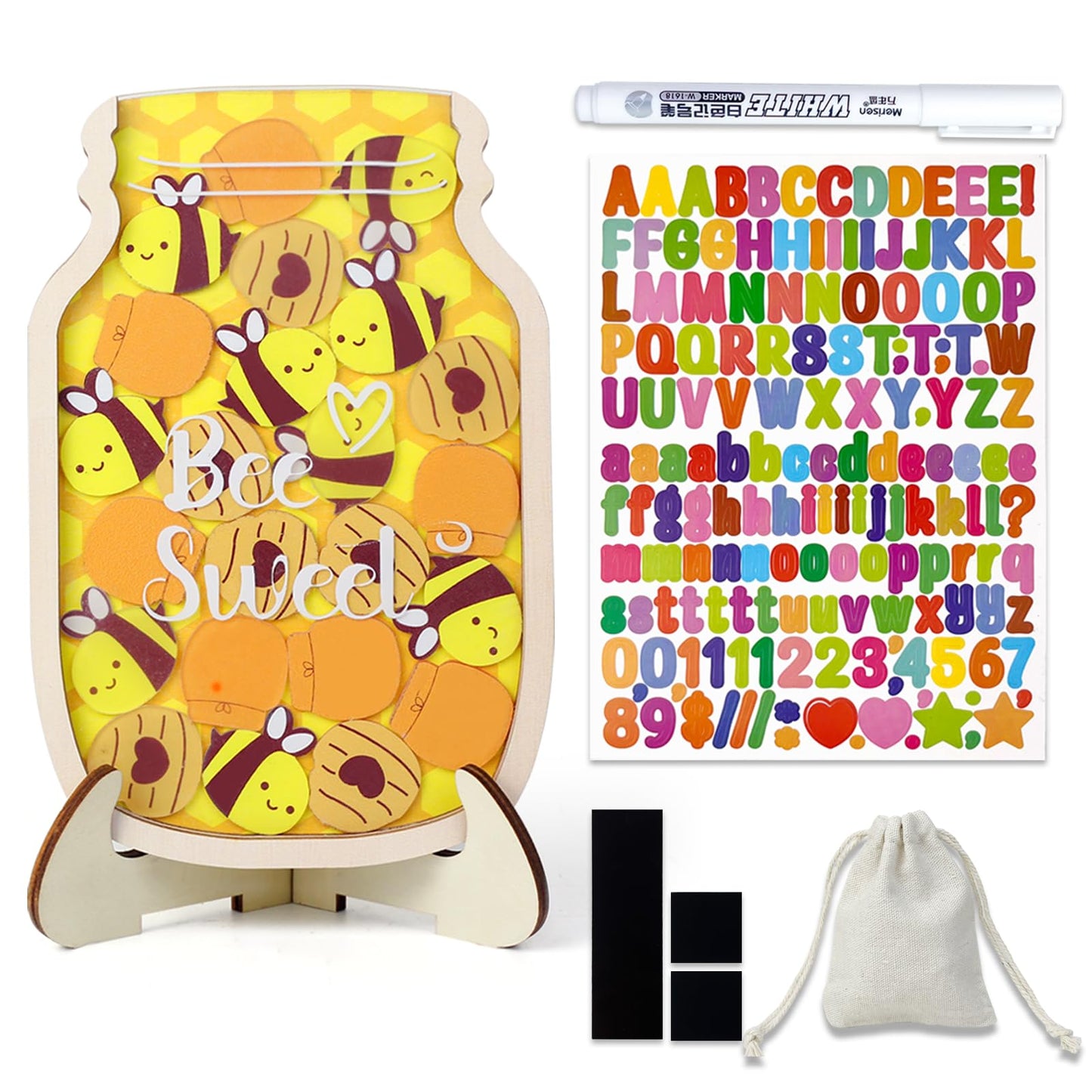 haotuntrek Magnetic Reward Jar with Star Jar for Kids - Classroom Reward Chart, Behavior Incentives System & Class Reward Tool for Home and Schoo (Bee)