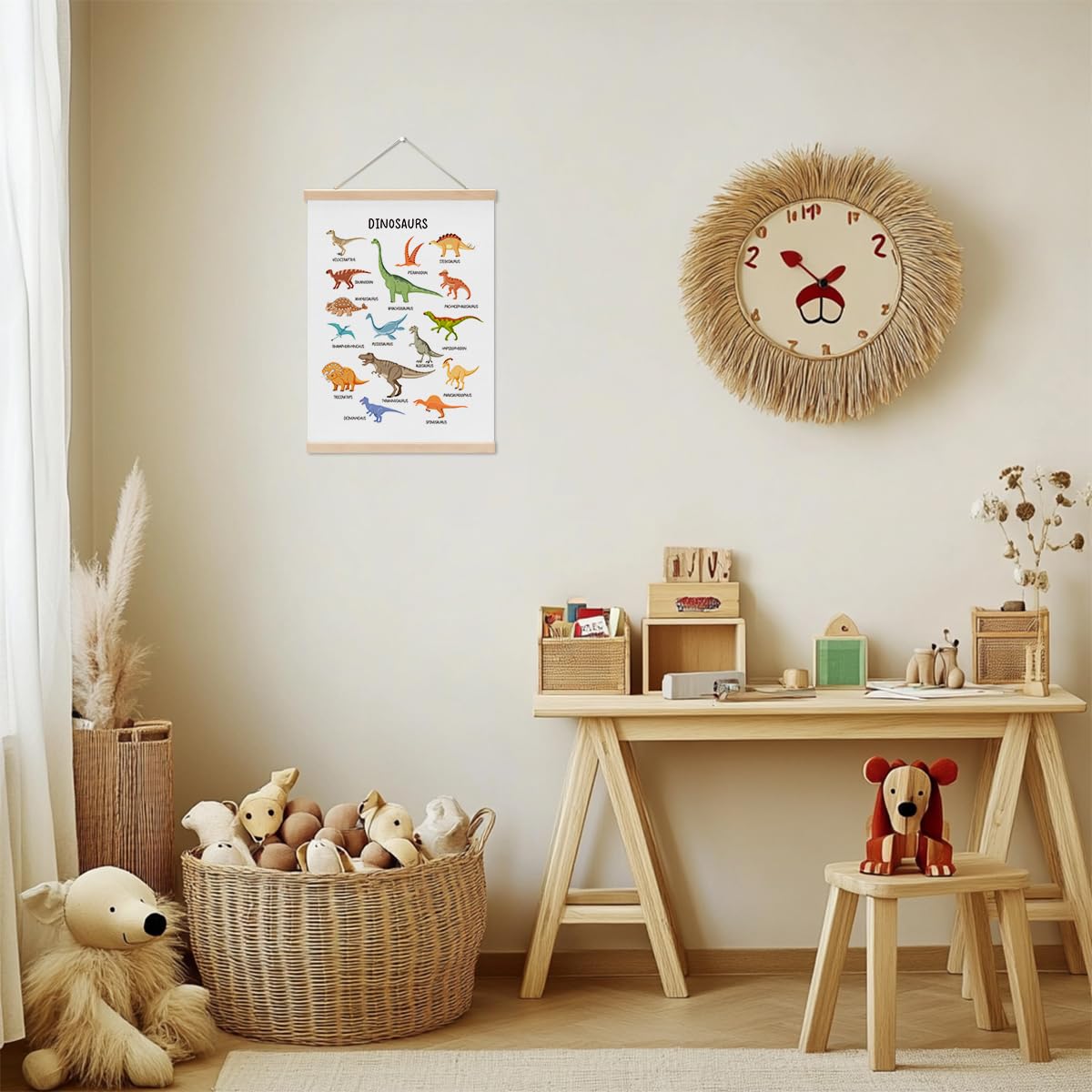CQM Dinosaur Poster, Art Prints, Dinosaur Room Decor for Boys, Dinosaurs Decor for Classroom Boys Room Nursery Playroom, Educational Hanging Wall Decors Dinosaurs Banner Paintings Wall Decors