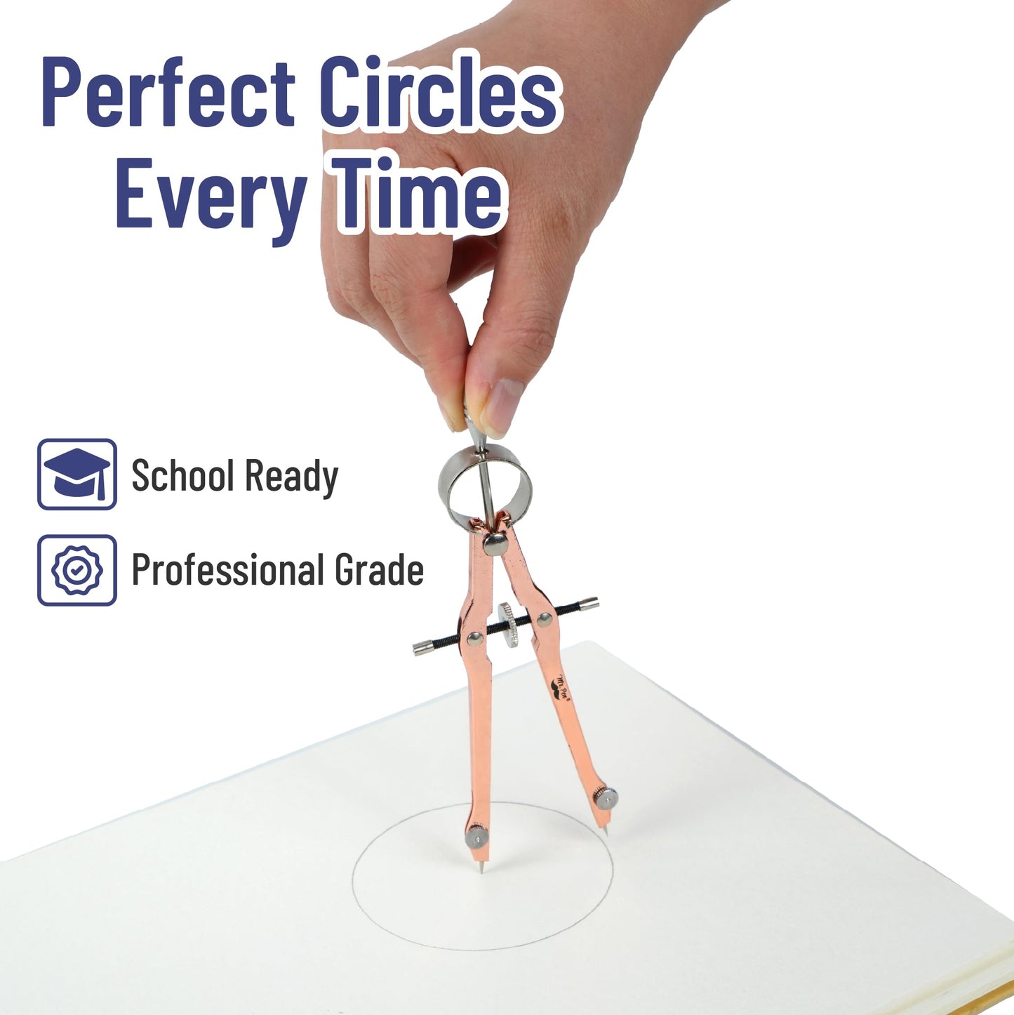 Mr. Pen- Geometry Set, 15 pcs, Rose Gold & Pink, 6 Inch Swing Arm Protractor, Divider, Set Squares, Ruler, Compasses and Protractor