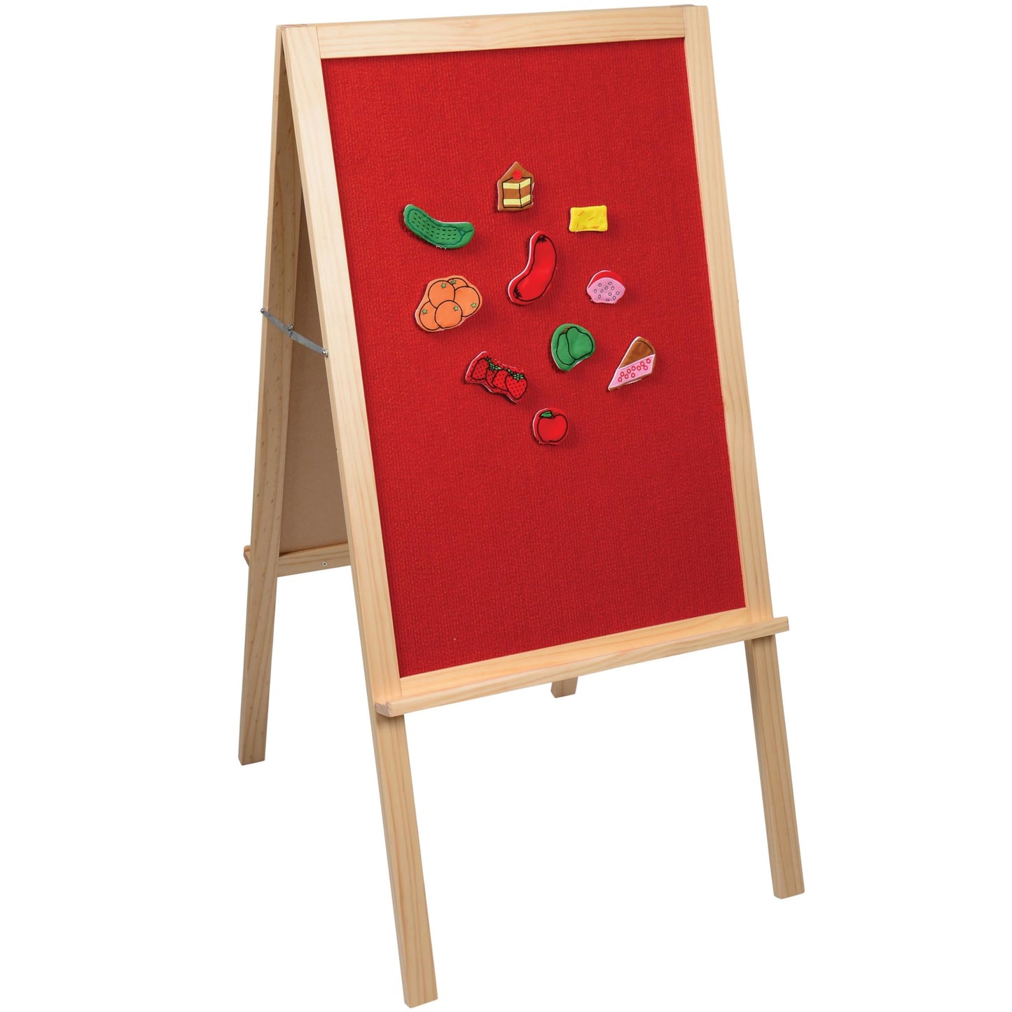 4-in-1 Wooden STEM Learning Easel – Magnetic, Write-and-Wipe & Flannel Board for Early Math, Geometry & Interactive Classroom Activities