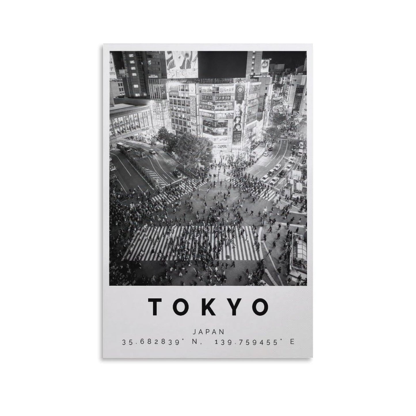 JHXNJDPOST Tokyo Black And White Urban Scene Poster Canvas Wall Art Aesthetic Decorative Painting Living Room Restaurants, Pool Halls And Hotelsstyle-1 12x18inch(30x45cm)