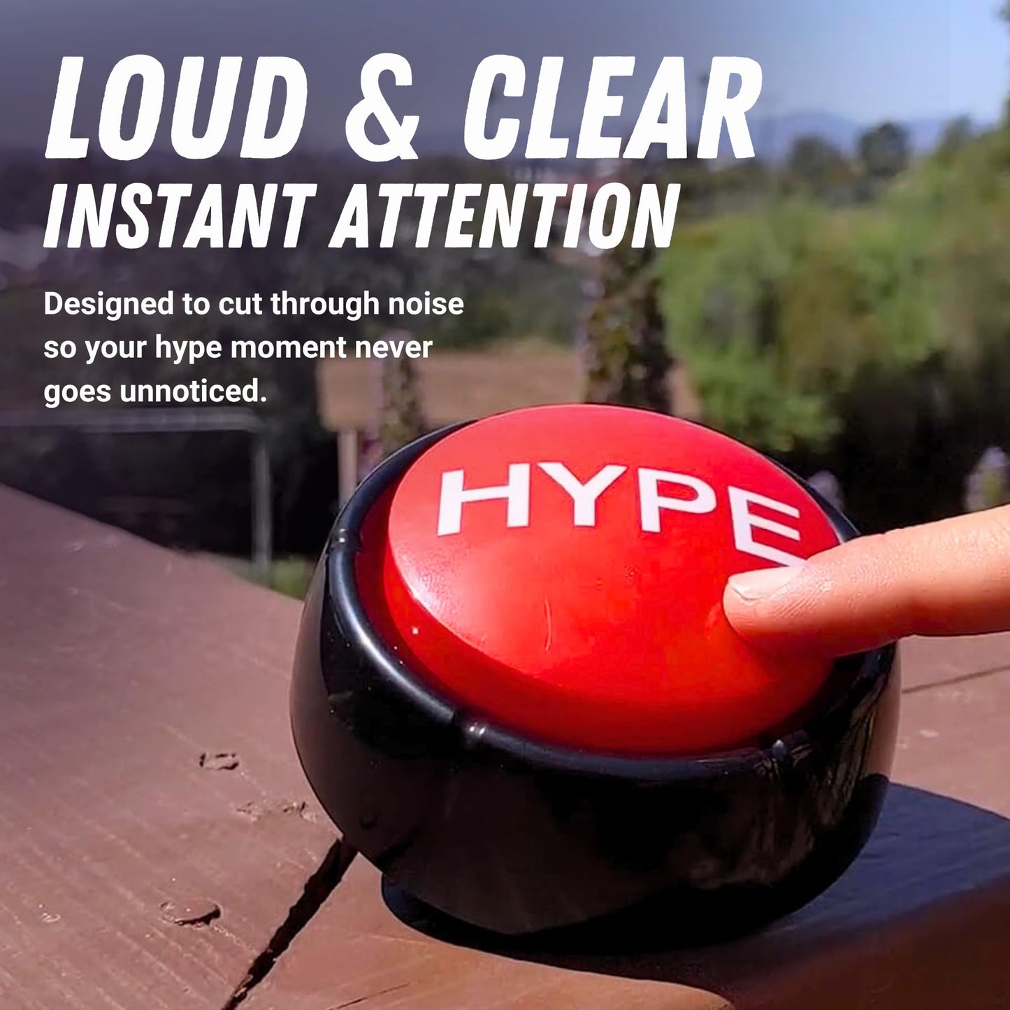 Sound RX “The Hype Button” Hip Hop Air Horn Sound Effect Button – DJ Party Noise Maker, Funny Desk Toy & Celebration Buzzer (Batteries Included)