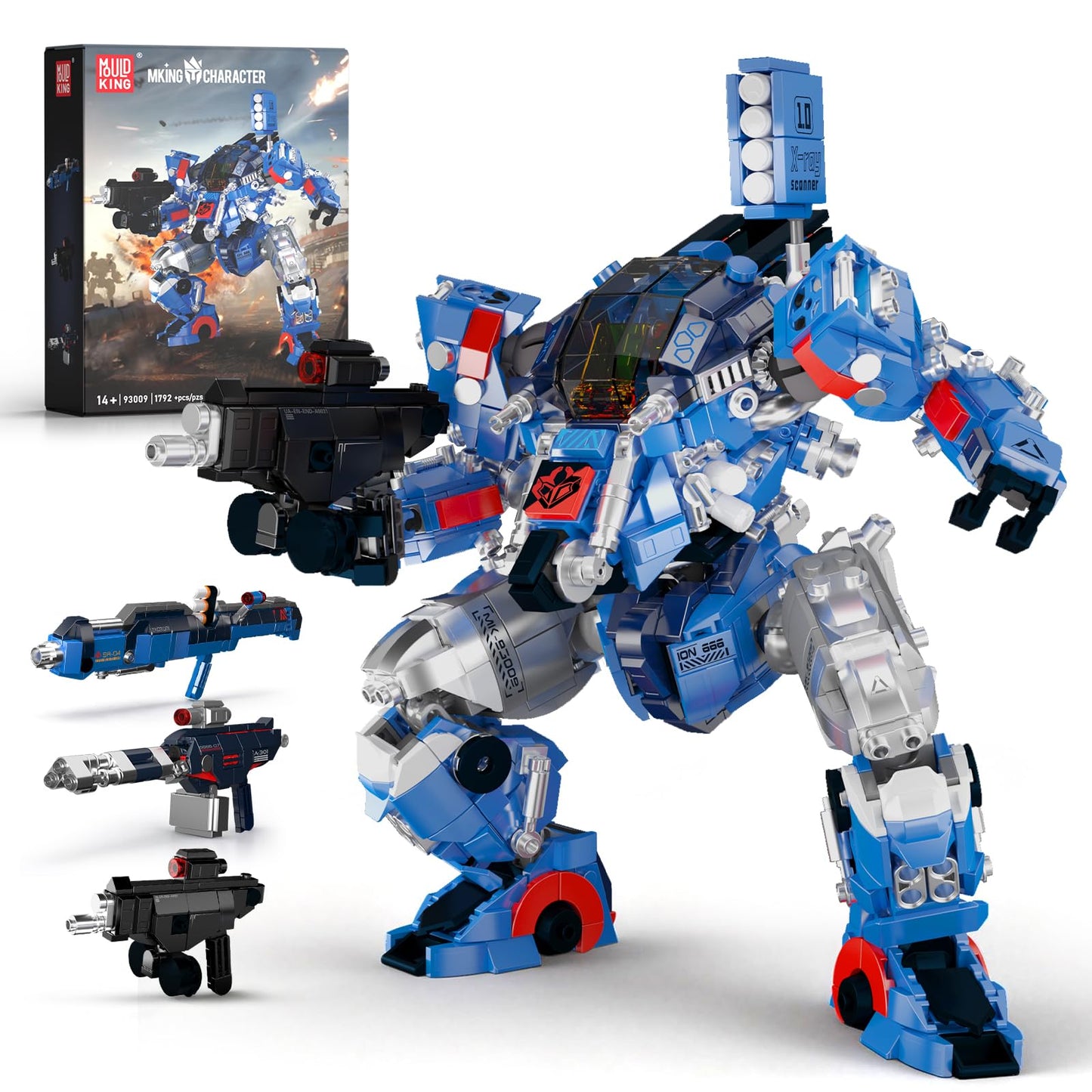 Mould King Mech Building Blocks Set for Adults, Science Fiction Robot Model Building Kit with Multiple Weapons, Battle Military Style Warrior Collectible for Man (1792 Pieces)