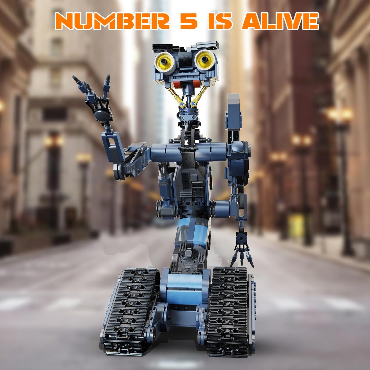 iATOM 1176 Pieces Johnny 5 Robot Building Set with Remote Control - Rechargeable, Gift for Adults Men, STEM Tech Movie Robotic Figure Model Kit