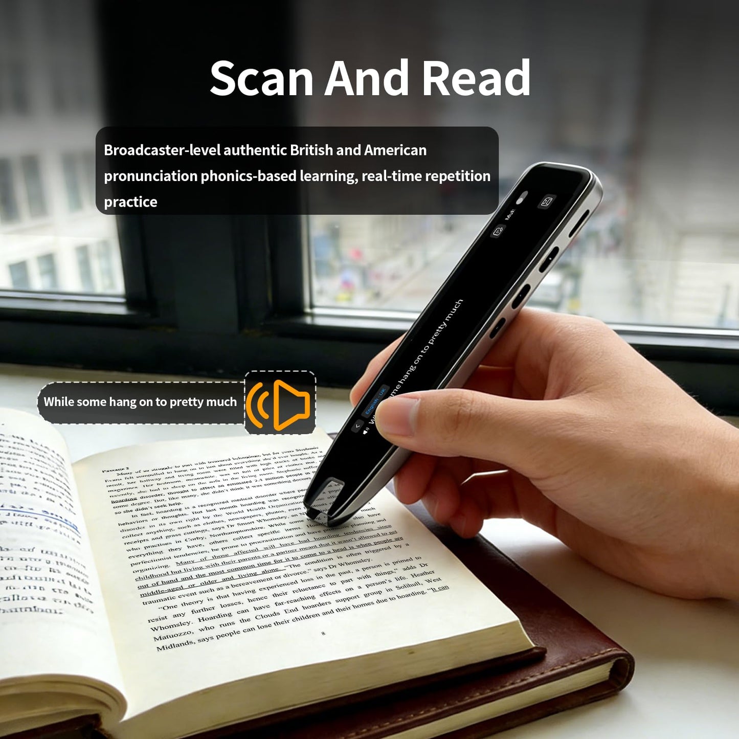 Scan Translation Pen – Dyslexia Tools with 142 Online/10 Offline Languages, Speech & Scan-to-Text Reading Pen for Learning Difficulties, Language Learners, Elderly & Travelers ﻿