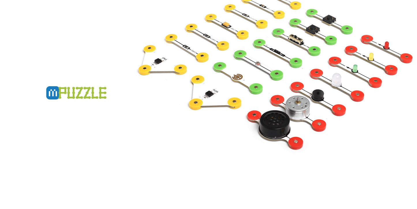 Microduino mPuzzle Educational STEM Toy to Learn Electronics and Programming, Building and Coding Set for Kids Aged 5+
