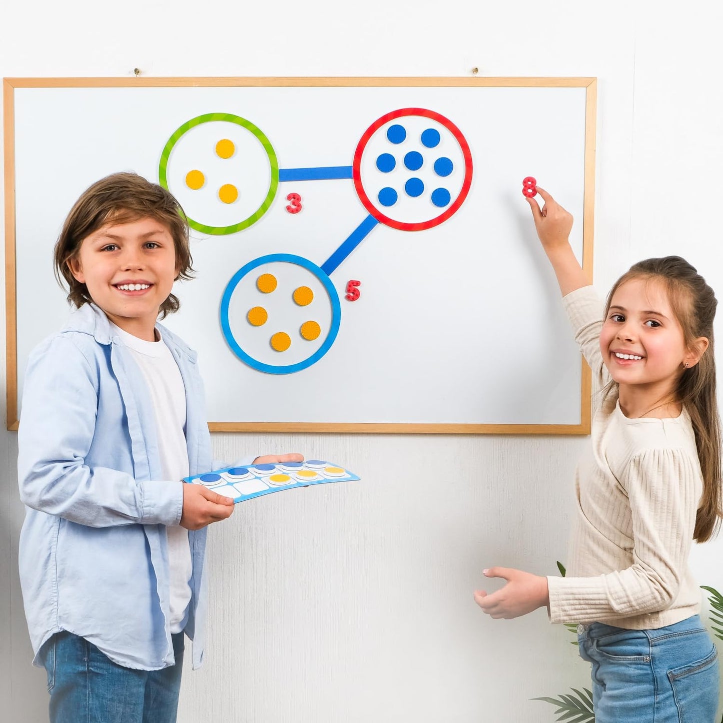 82 PCS Jumbo Magnetic Number Bonds and Magnetic Ten Frames Set - Magnetic Numbers for Whiteboard, Math Counters, 10 Ten Frames for Classroom, Math Manipulatives, Classroom Must Haves - Simply Magic